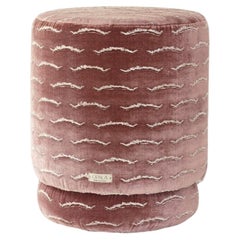 ONIX Organic Modern Pouf Ottoman in Dedar Nouvelles Vagues Velvet
