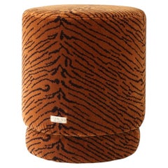 ONIX Organic Modern Pouf Ottoman in Dedar Velvet This is the Tiger Speaking