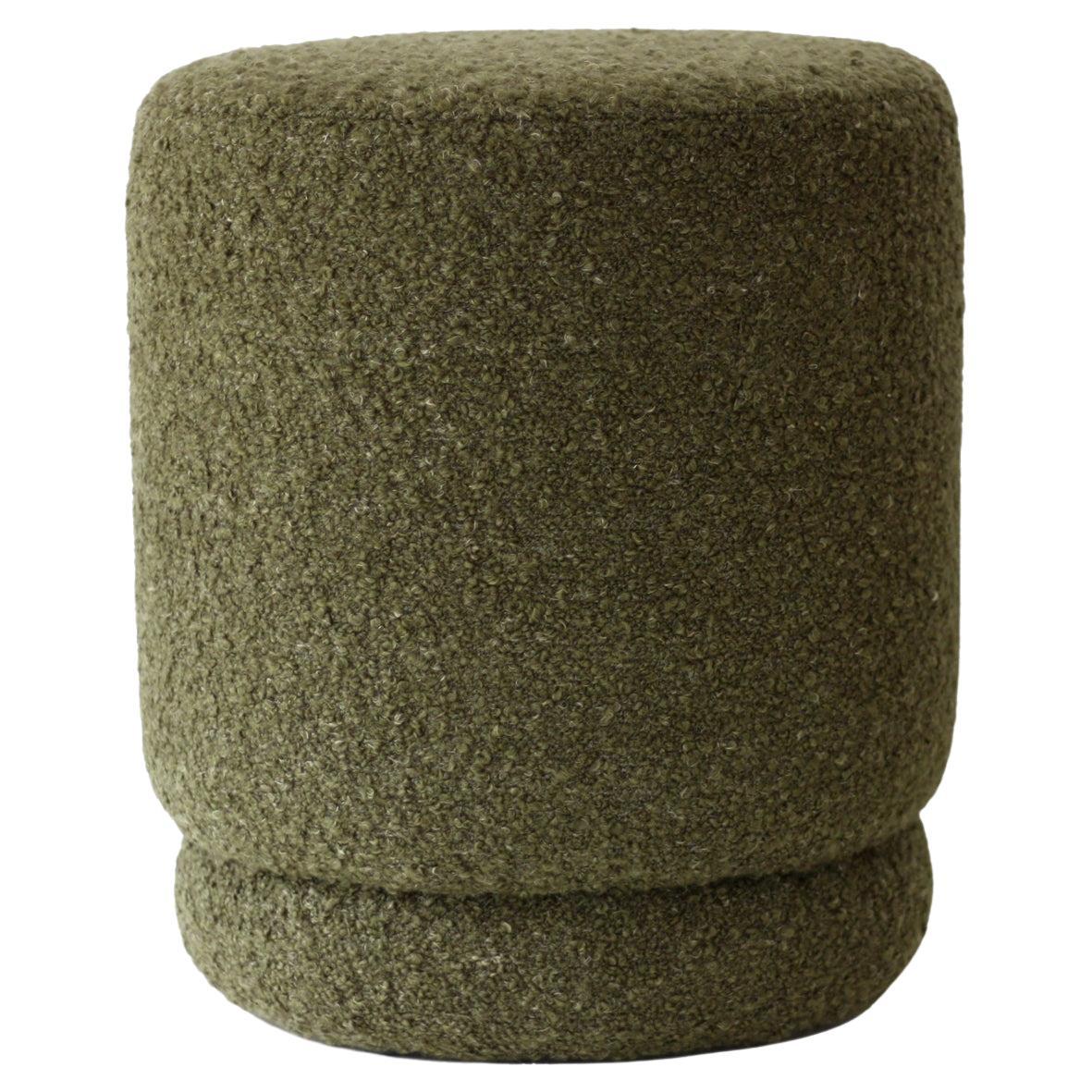 Pouf Modernity Ottoman ONIX en bouclé vert sec en vente