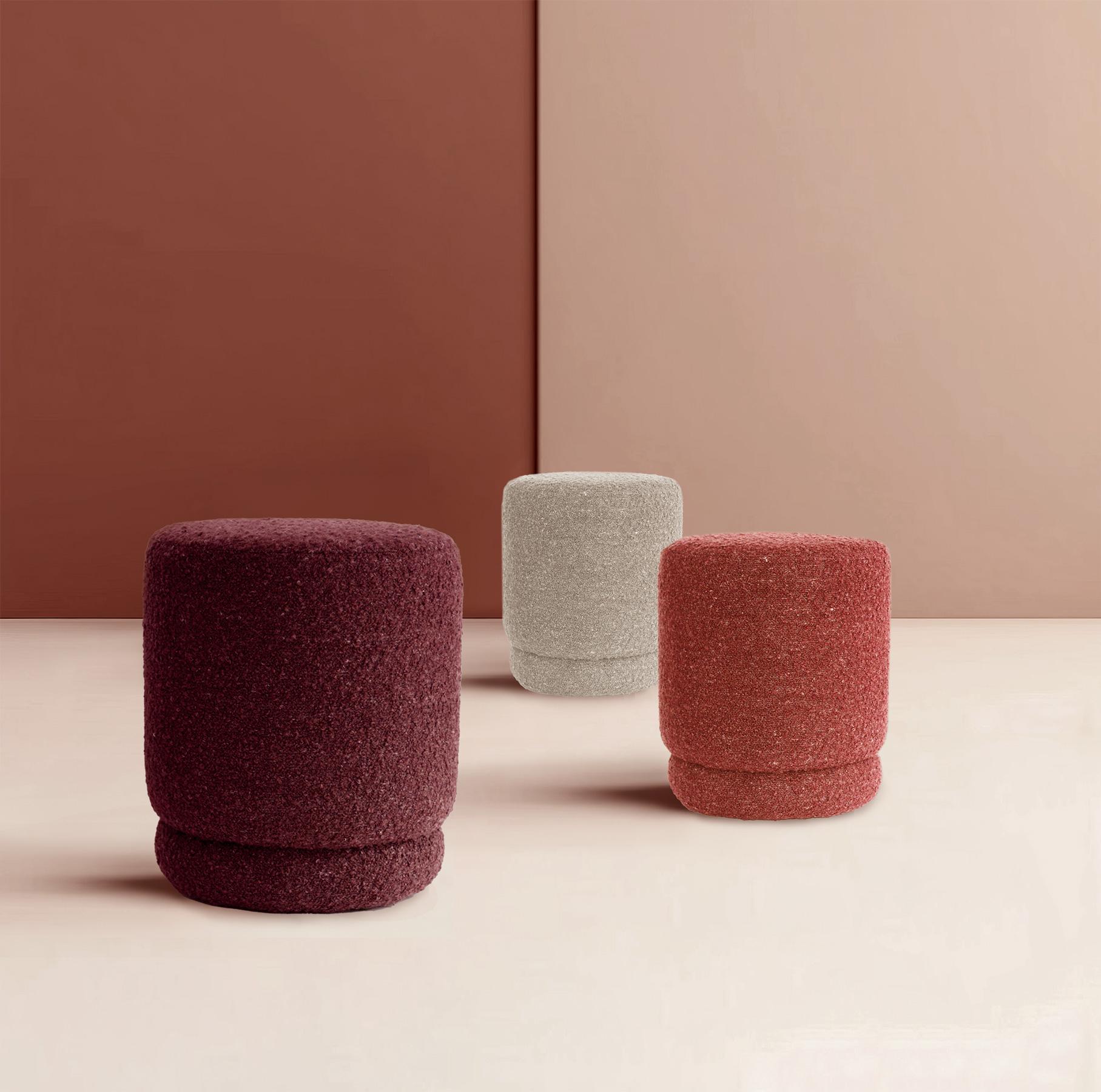 Like a talisman for the home, Onix pouf exudes quiet luxury and natural beauty.

Onix is upholstered with a soft, textured bouclé from Fischbacher 1819, a Swiss family-owned company that shares our commitment to craftsmanship and sustainability. For