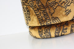 ONIX Organic Modern Set of 2 Stools Ottomans in Dedar Tiger Velvet