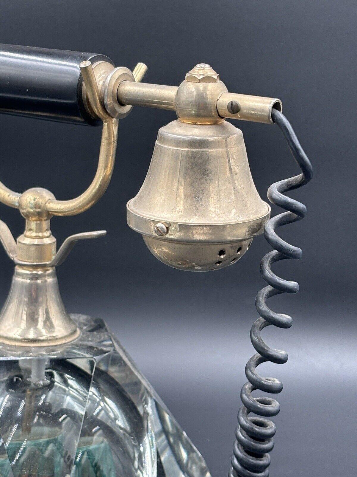 Teléfono Onix de cristal y latón Diseño moderno de los años 60 Mid-20th Century