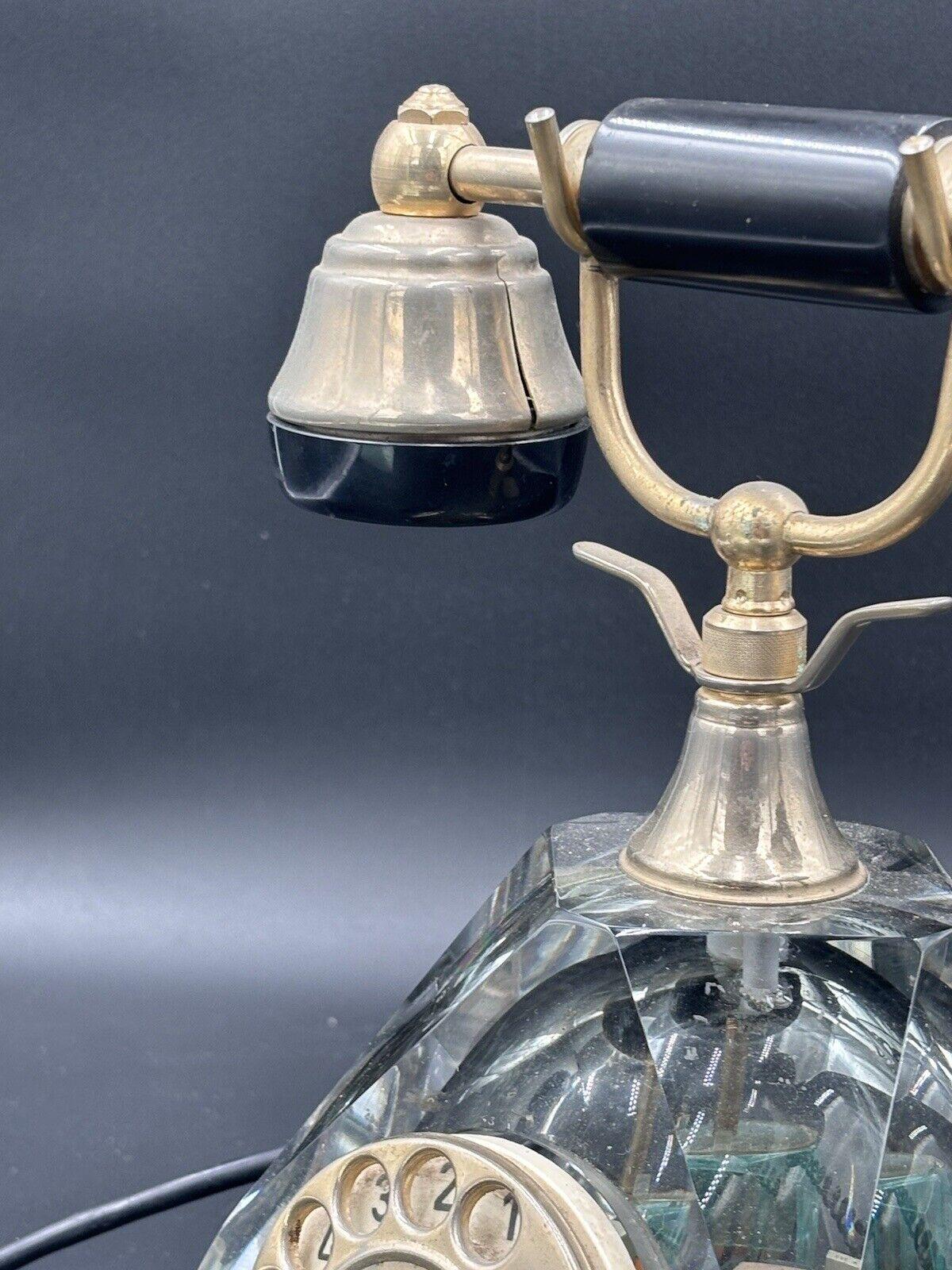 Teléfono Onix de cristal y latón Diseño moderno de los años 60 Latón