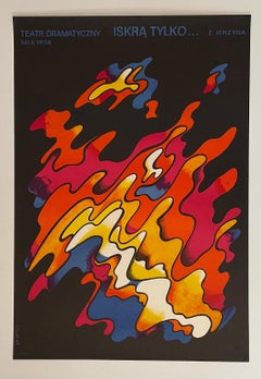 Only a Spark, Vintage Polish Theatre Poster by Waldemar Swierzy, 1970