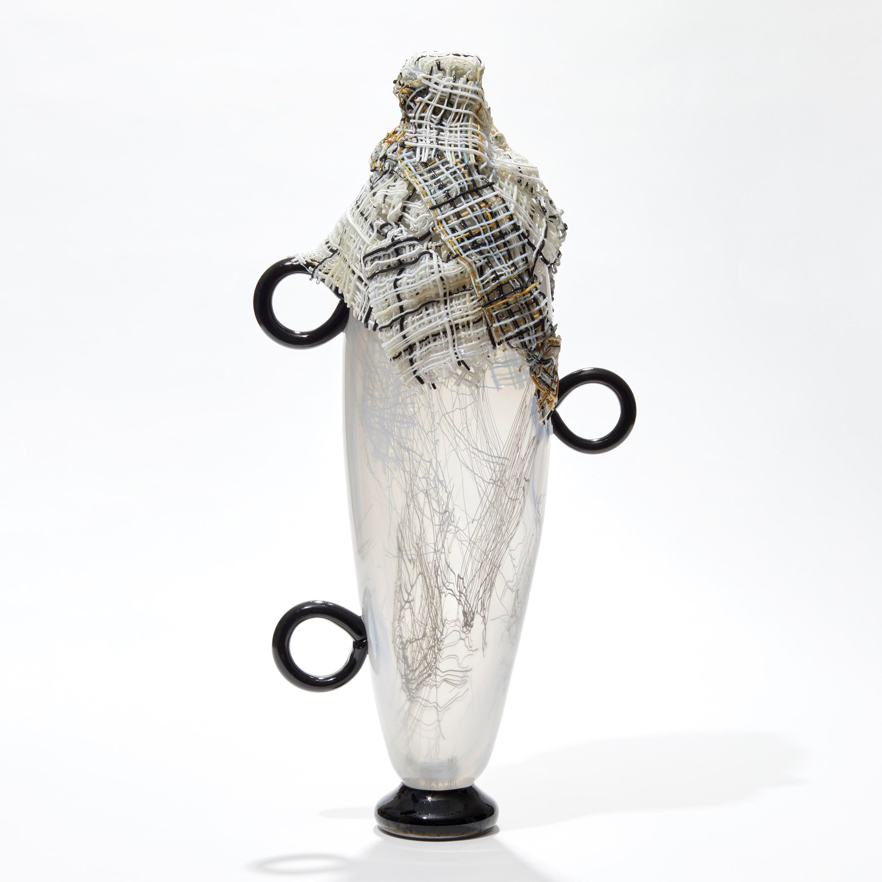 Organic Modern Only Hope Remains II, a monochrome glass standing sculpture by Cathryn Shilling For Sale