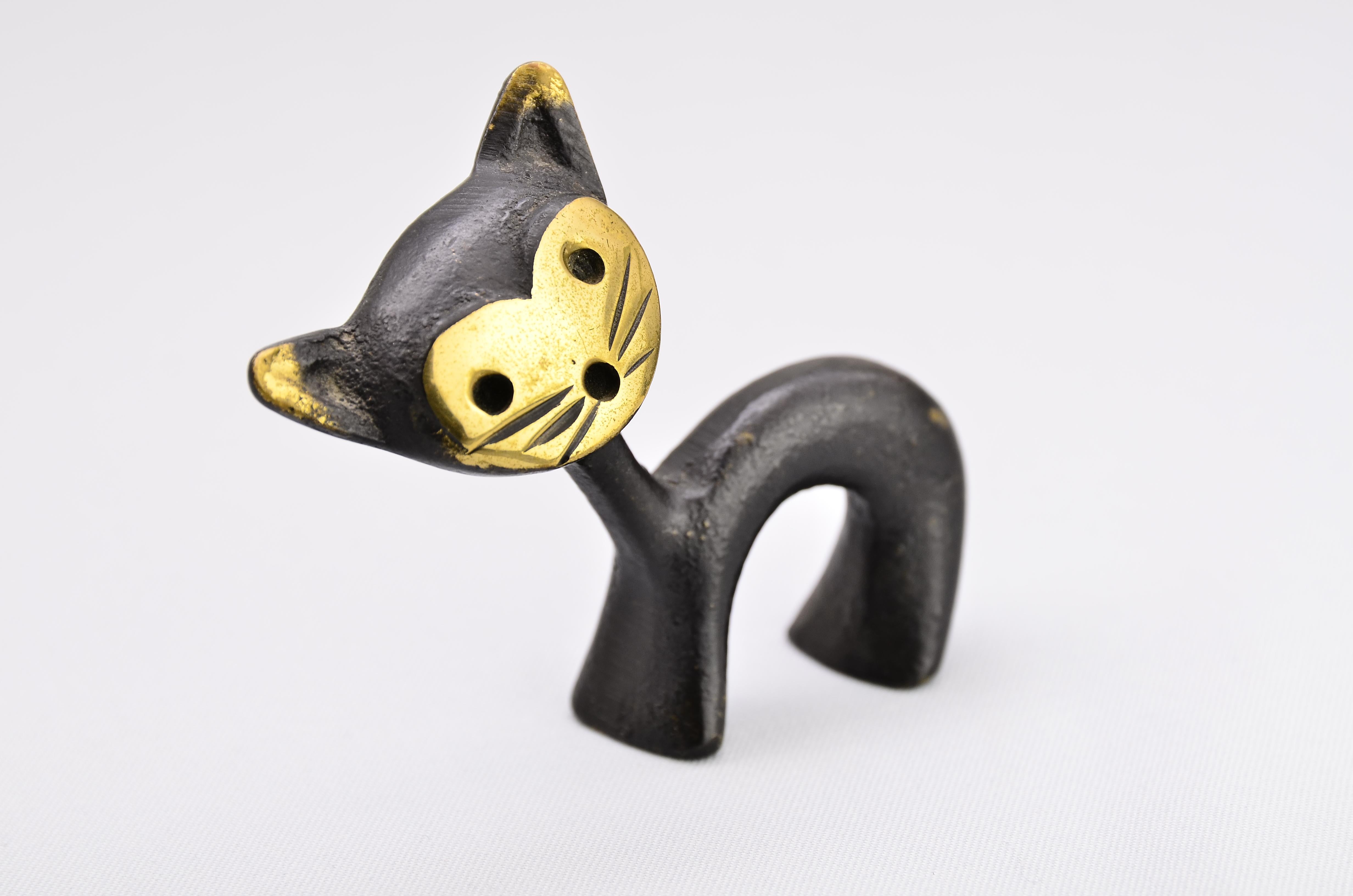 Brass Only One Cat Pencile Holder by Walter Bosse