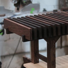 Onmyōdō 48 inch bench in dark brown wood