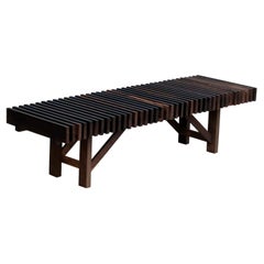 Onmyōdō bench in dark brown wood