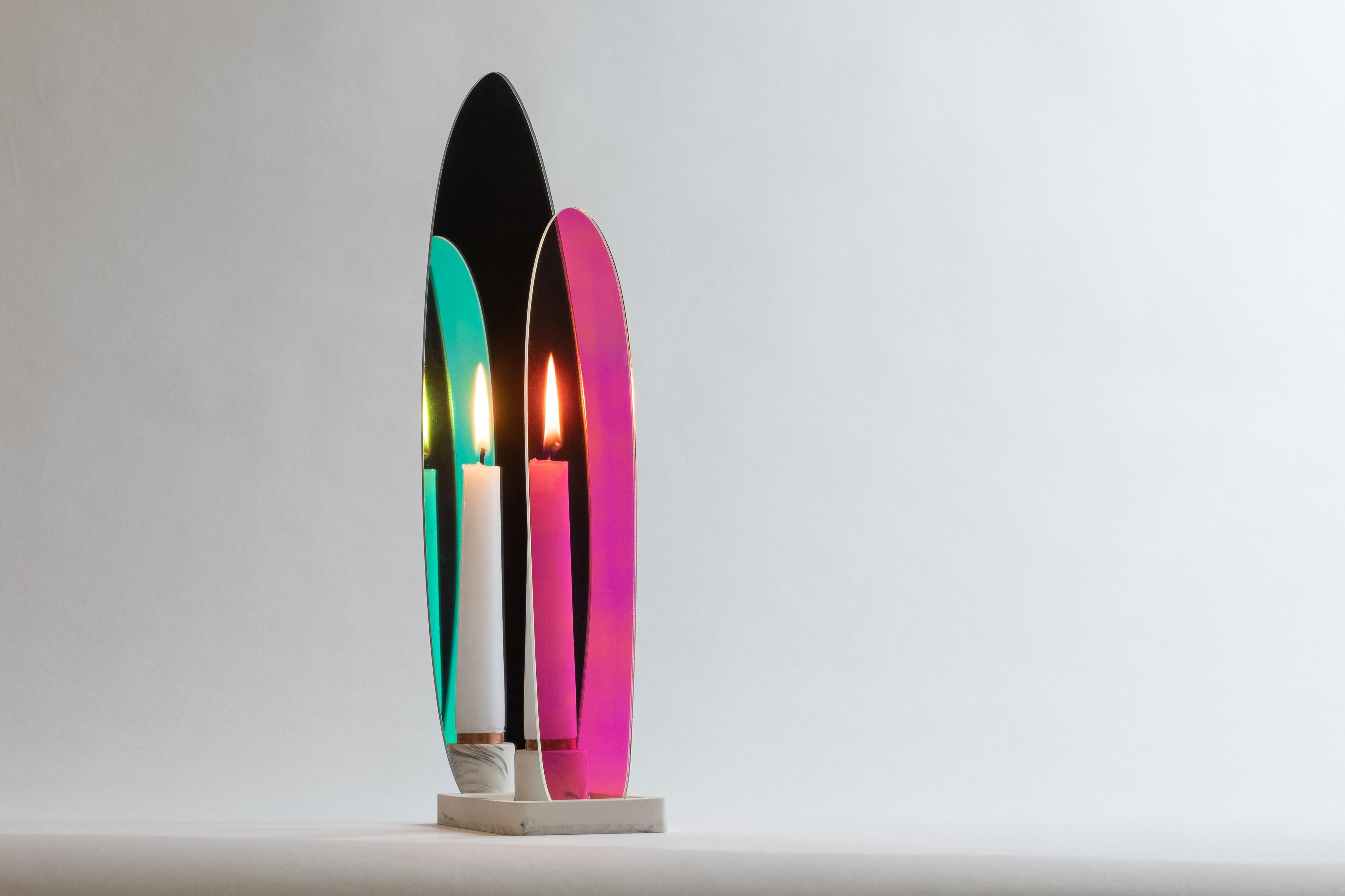 Rame Portacandele rosa Onnda Flame in vendita