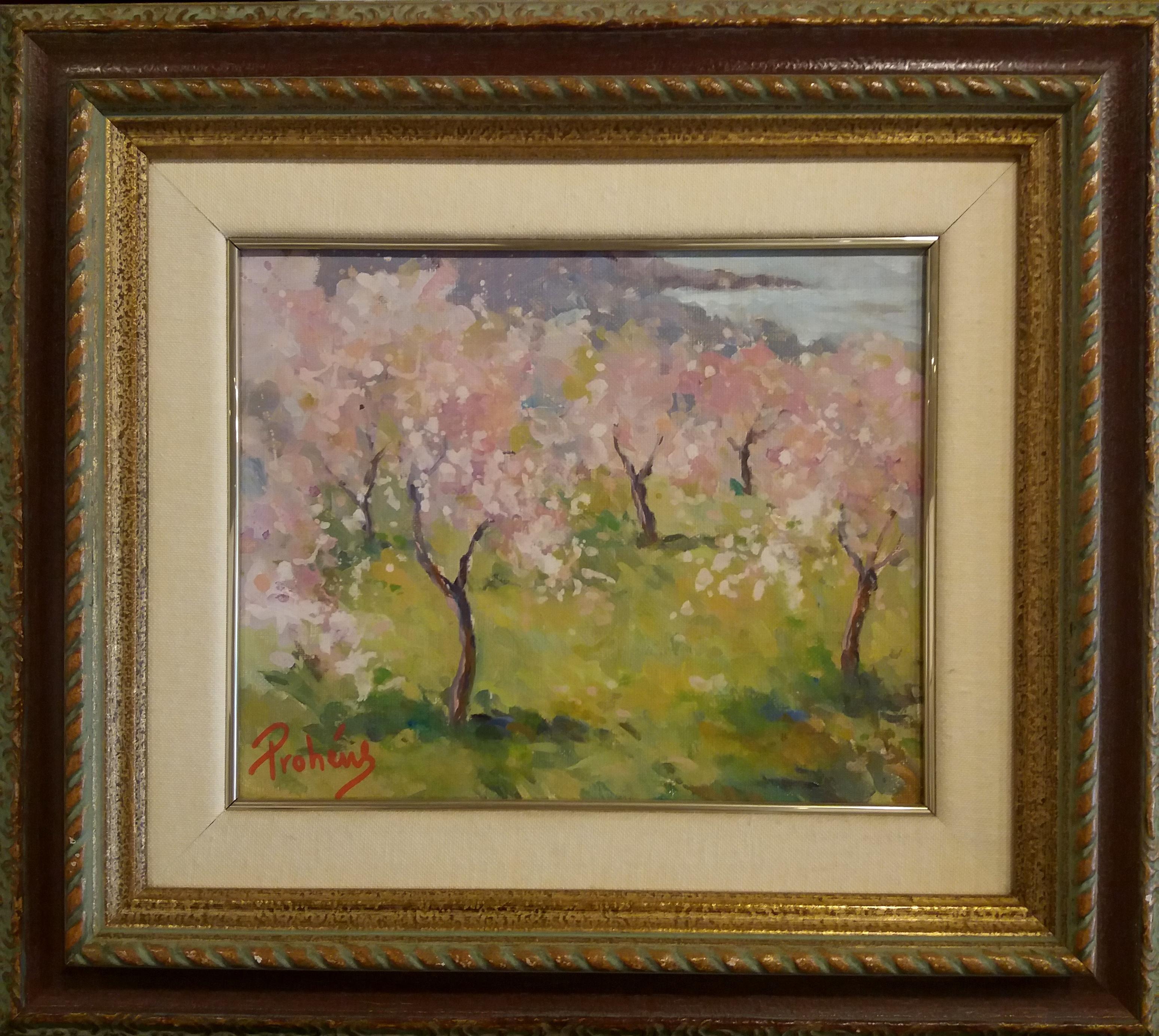 Prohens  Almond Blossom Mallorca. original acrylic painting For Sale 2
