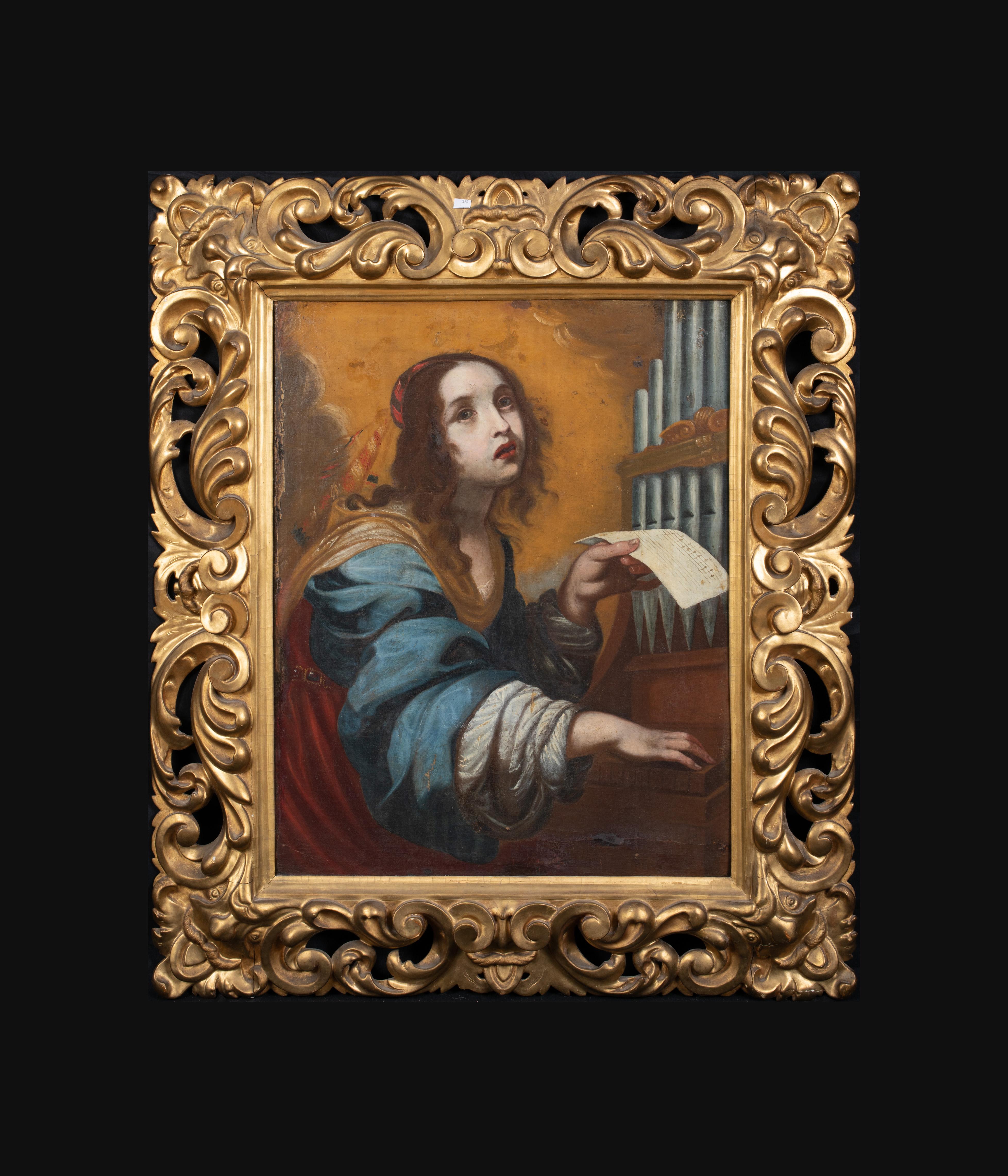 Saint Cecilia, 17th Century  Workshop of ONORIO MARINARI (1627-1716) - Painting by Onorio Marinari