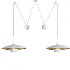 Onos 40 Double Pull White Brass Pendant Lamp by Florian Schulz, Germany