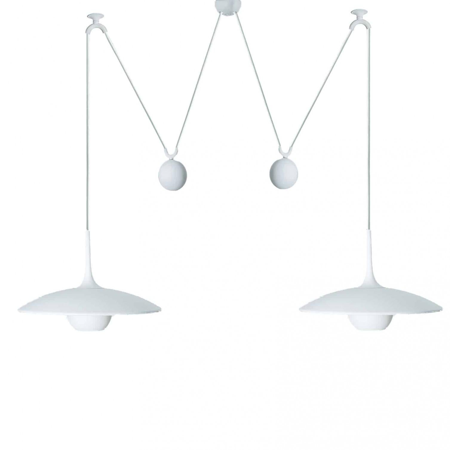 Moderno Lampada a sospensione Onos 40 Double Pull White Brass di Florian Schulz, Germania in vendita