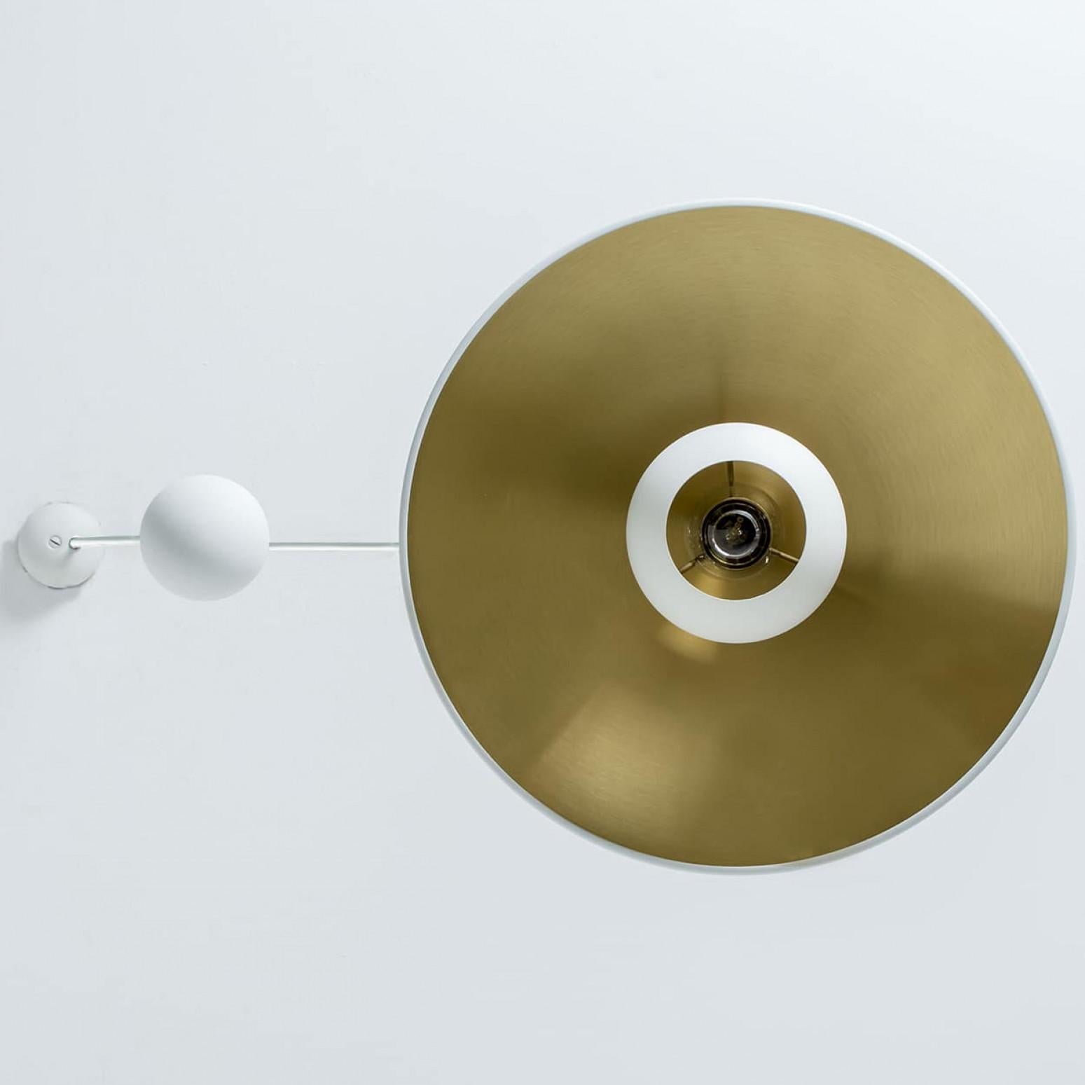 Contemporary Onos 40 Double Pull White Brass Pendant Lamp by Florian Schulz, Germany For Sale