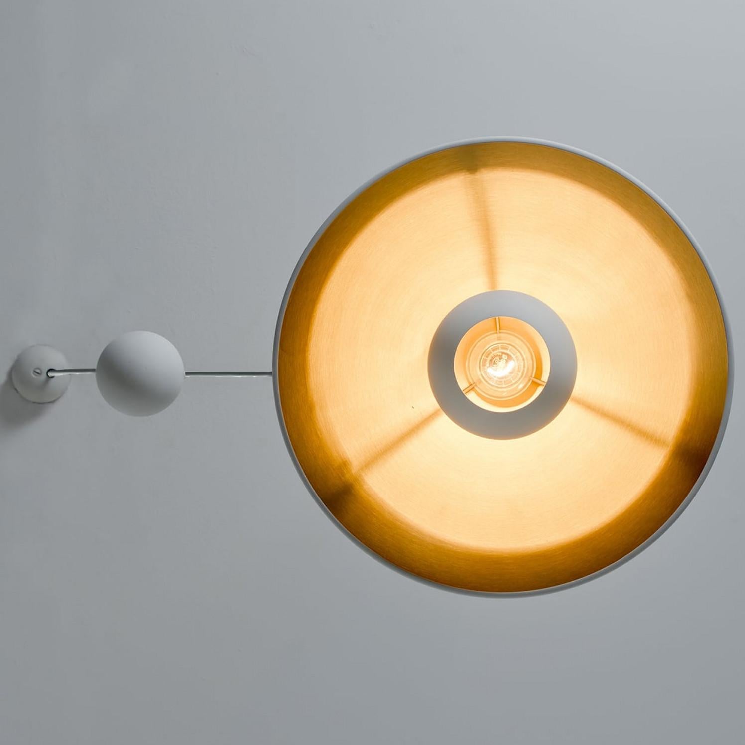 Onos 40 Double Pull White Brass Pendant Lamp by Florian Schulz, Germany For Sale 2