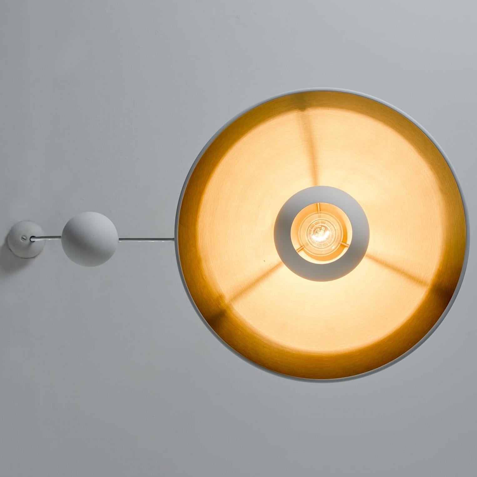 Onos 40 Double Pull White Brass Pendant Lamp by Florian Schulz, Germany For Sale 2
