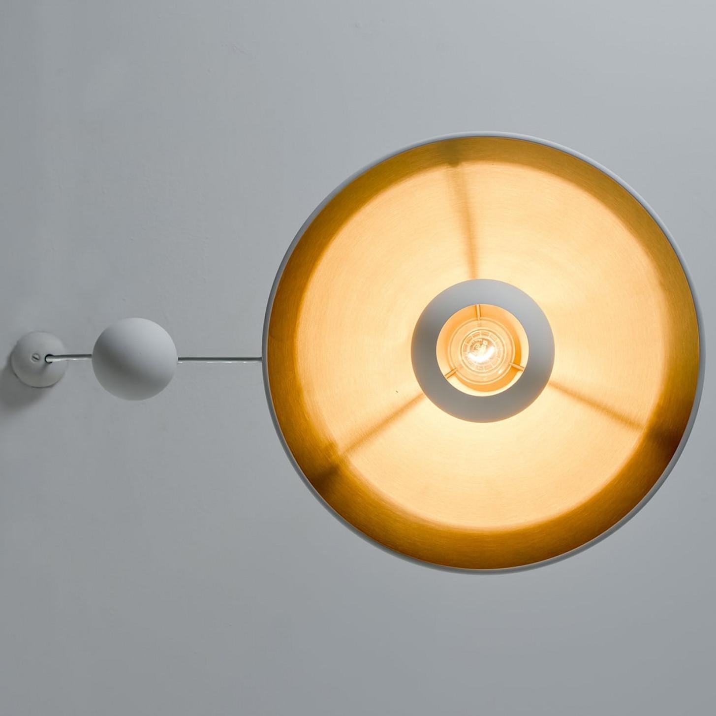 Ottone Lampada a sospensione Onos 40 Double Pull White Brass di Florian Schulz, Germania in vendita