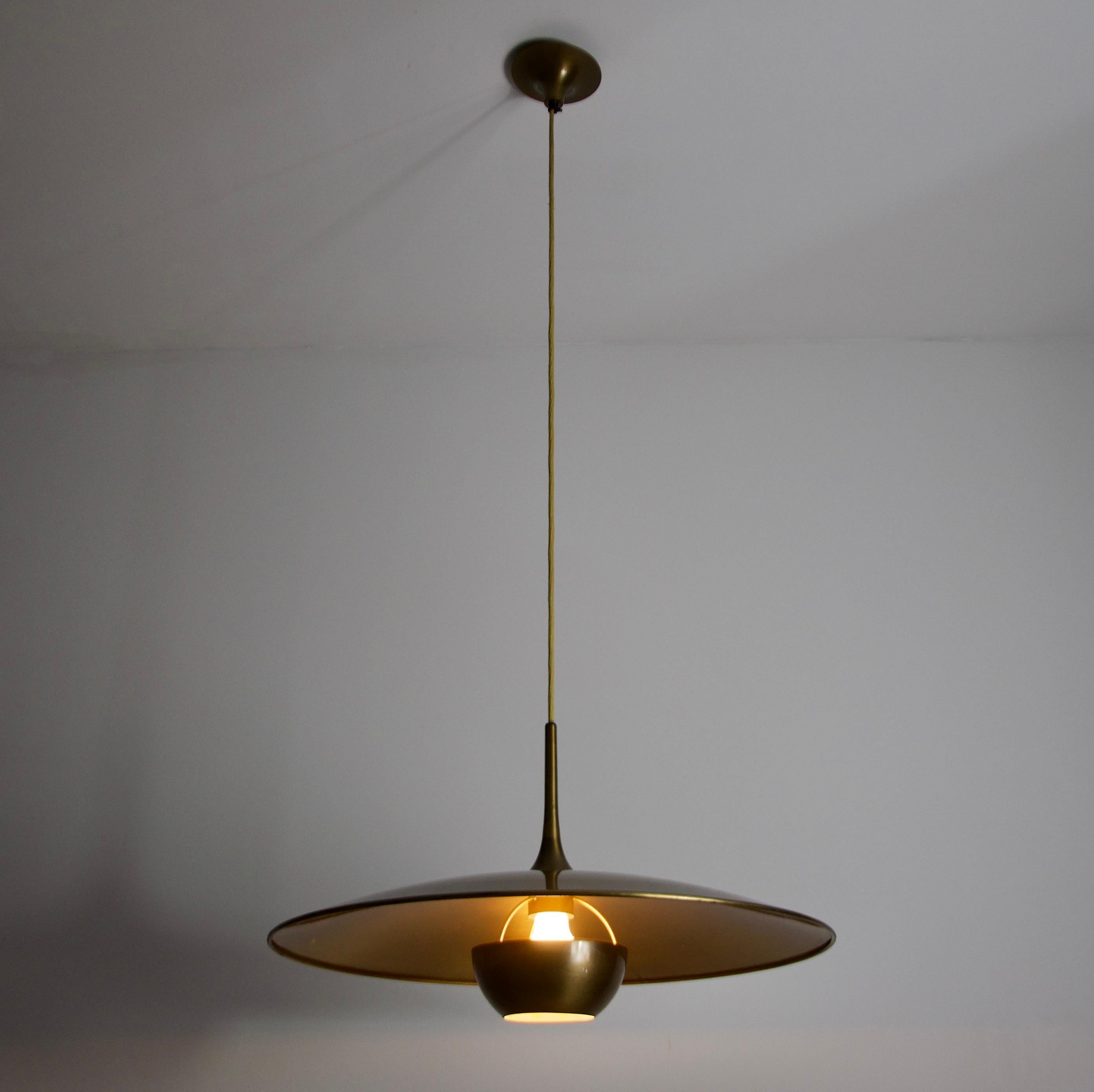 'Onos 55' Brass Pendant Lamp by Florian Schulz, 1970s Germany For Sale 12