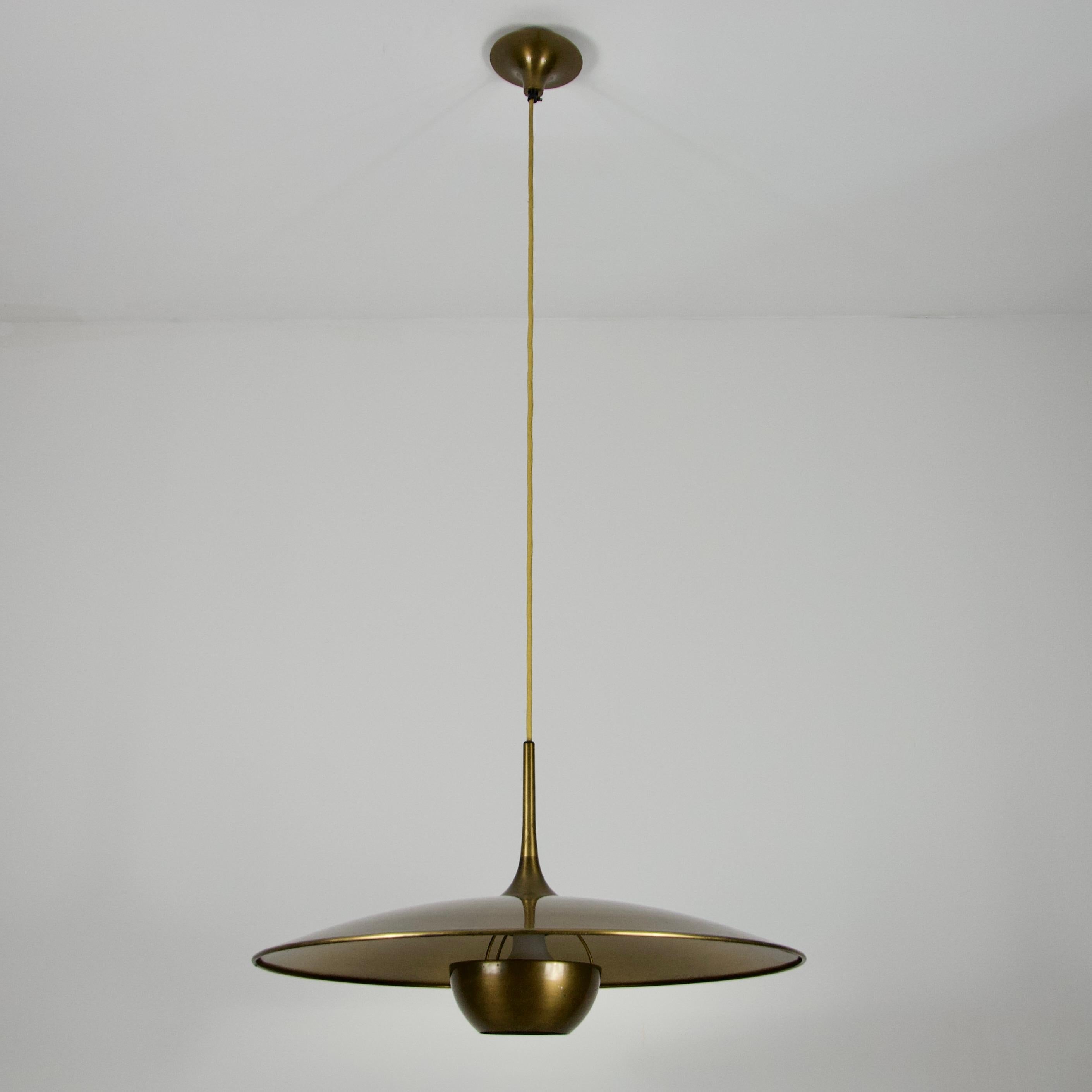 'Onos 55' Brass Pendant Lamp by Florian Schulz, 1970s Germany For Sale 2