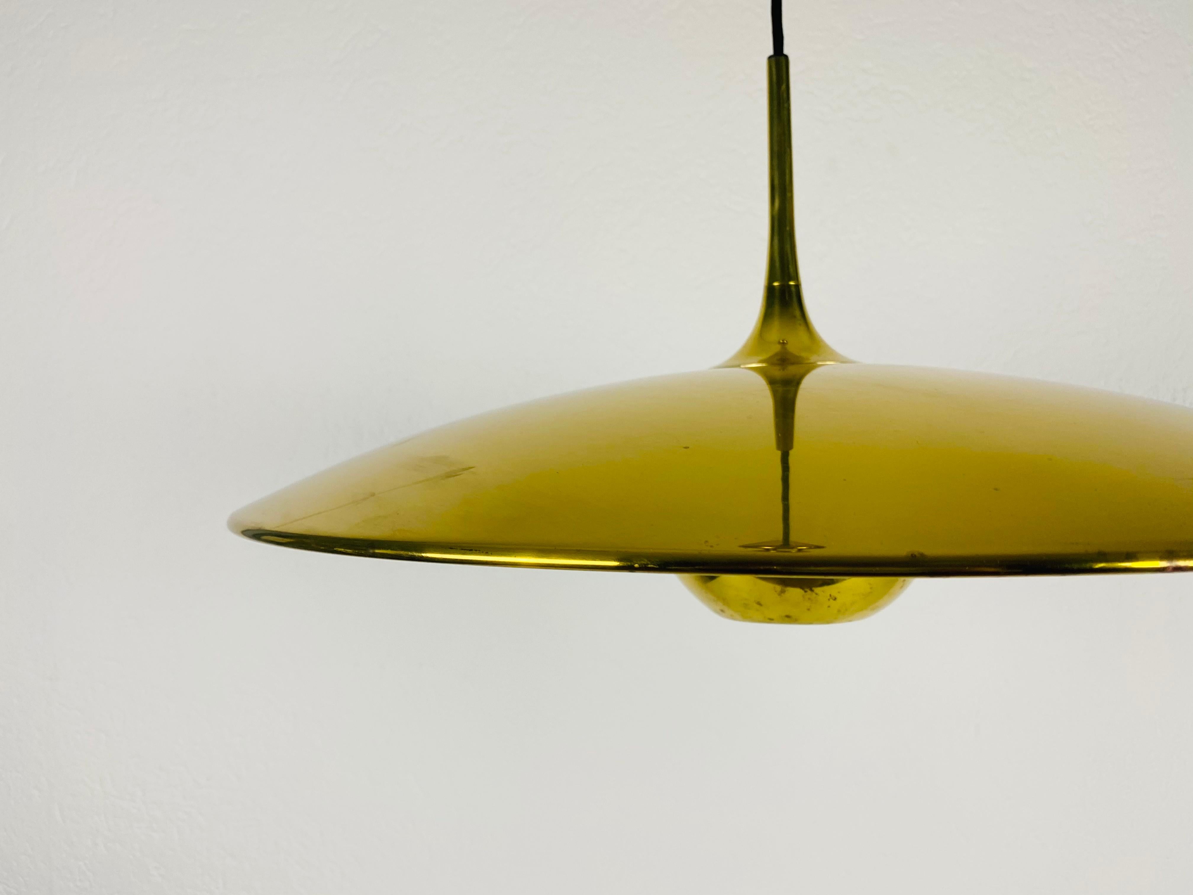 'Onos 55' Brass Pendant Lamp with Counterweight by Florian Schulz, 1970s Germany 5