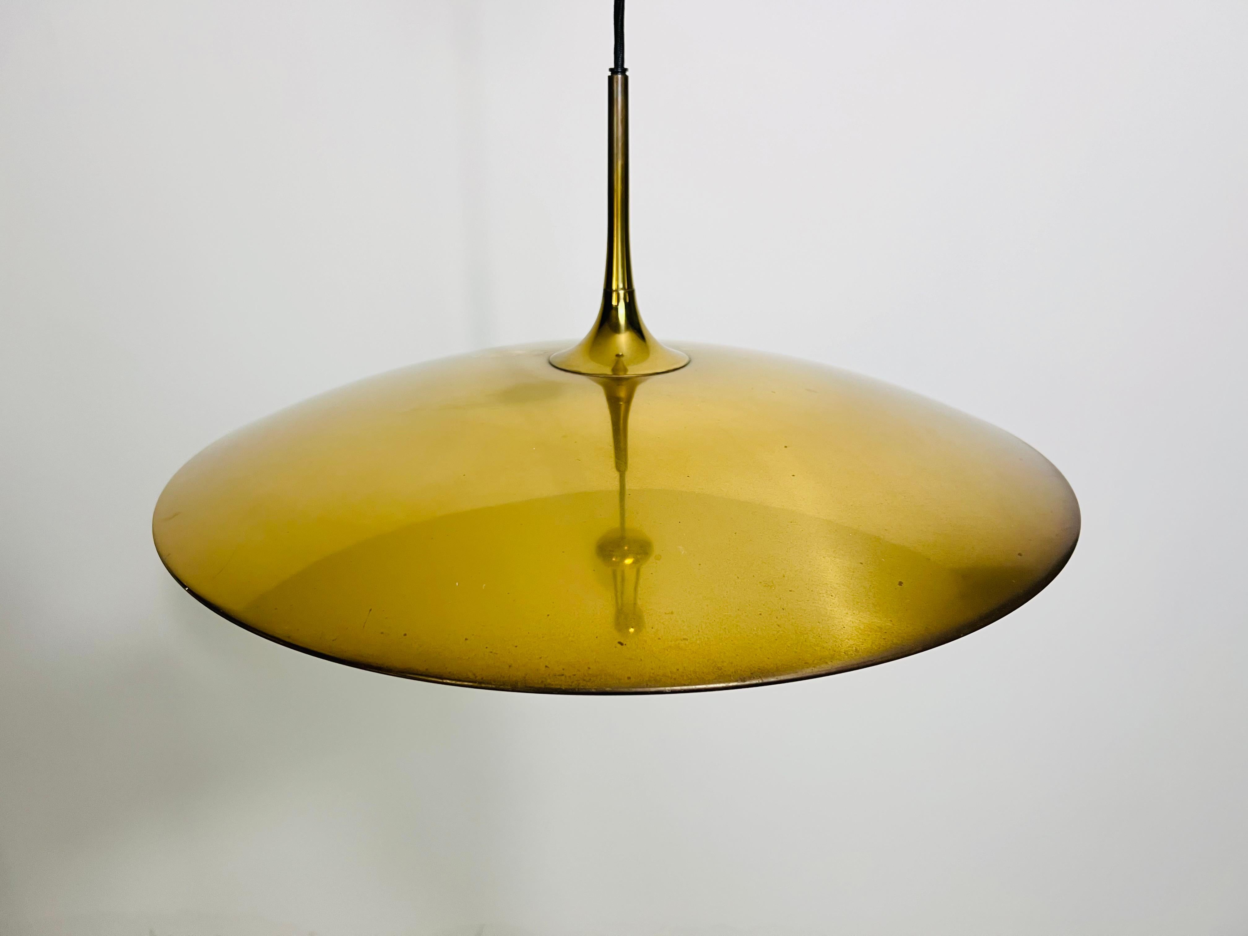 'Onos 55' Brass Pendant Lamp with Counterweight by Florian Schulz, 1970s Germany 8