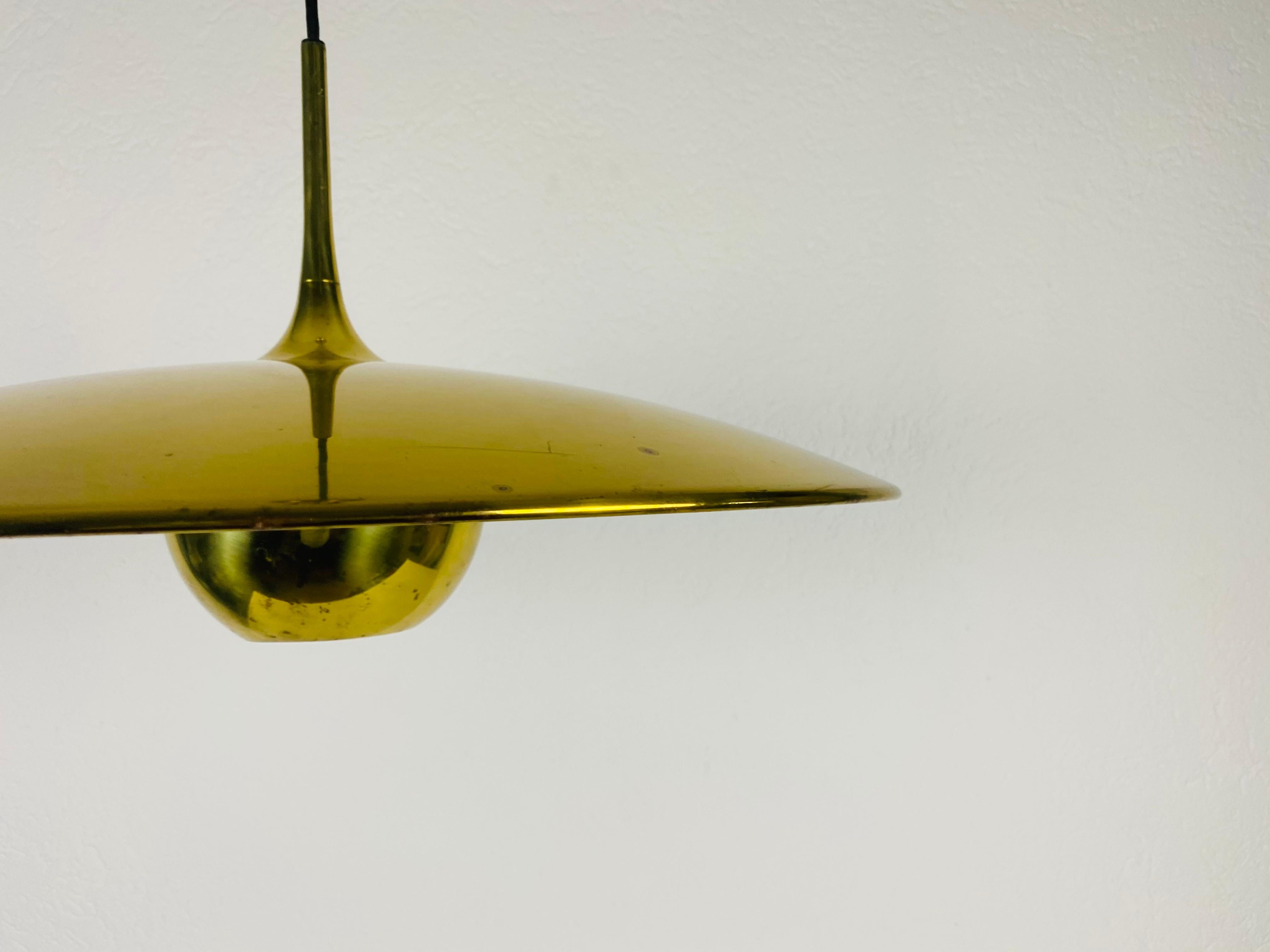 'Onos 55' Brass Pendant Lamp with Counterweight by Florian Schulz, 1970s Germany 4