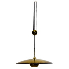 'Onos 55' Brass Pendant Lamp with Counterweight by Florian Schulz, 1970s Germany