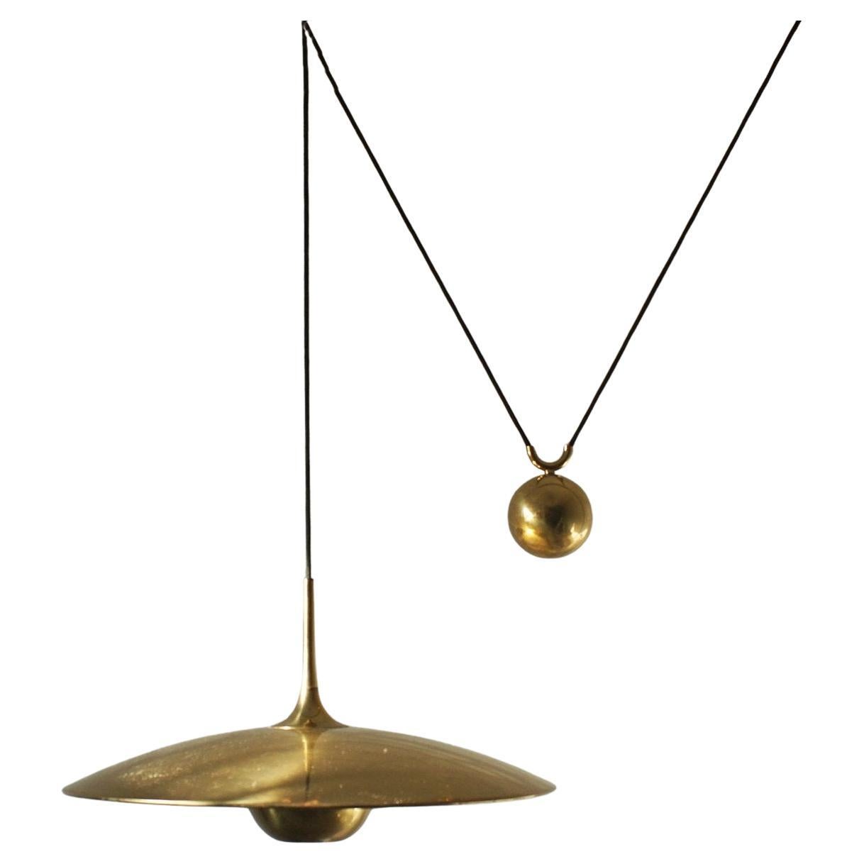 Onos 55 Counterbalance Pendant Lamp in Brass by Florian Schulz