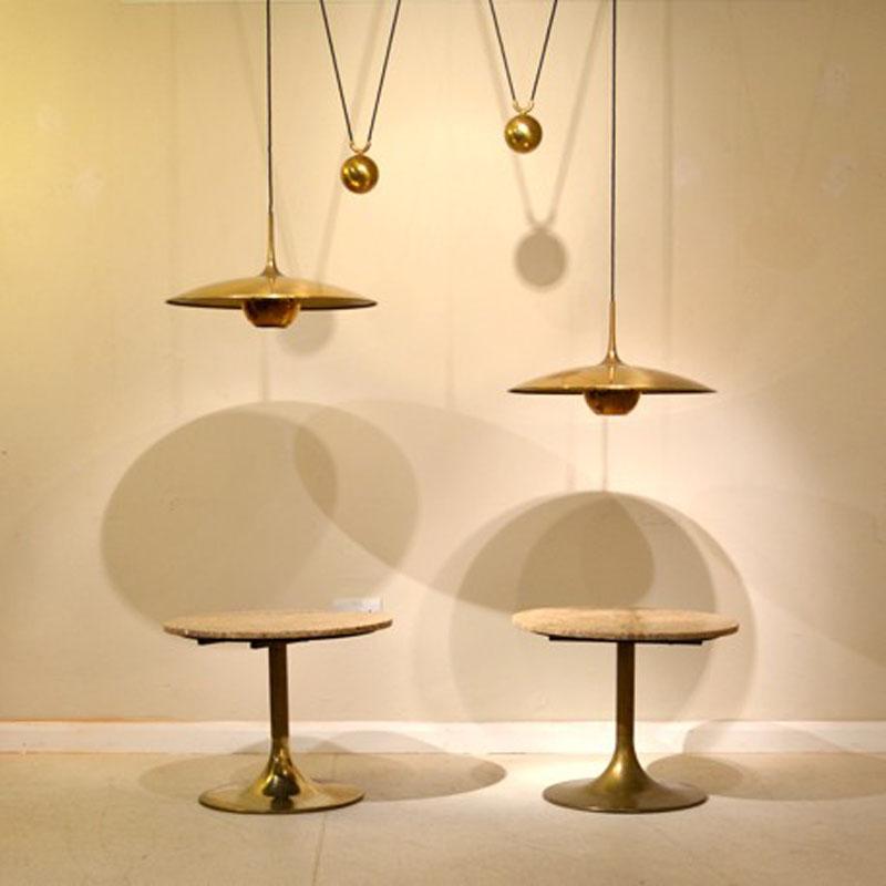 Onos 55 Double Counterbalance Lamps in Brass by Florian Schulz Latón en venta