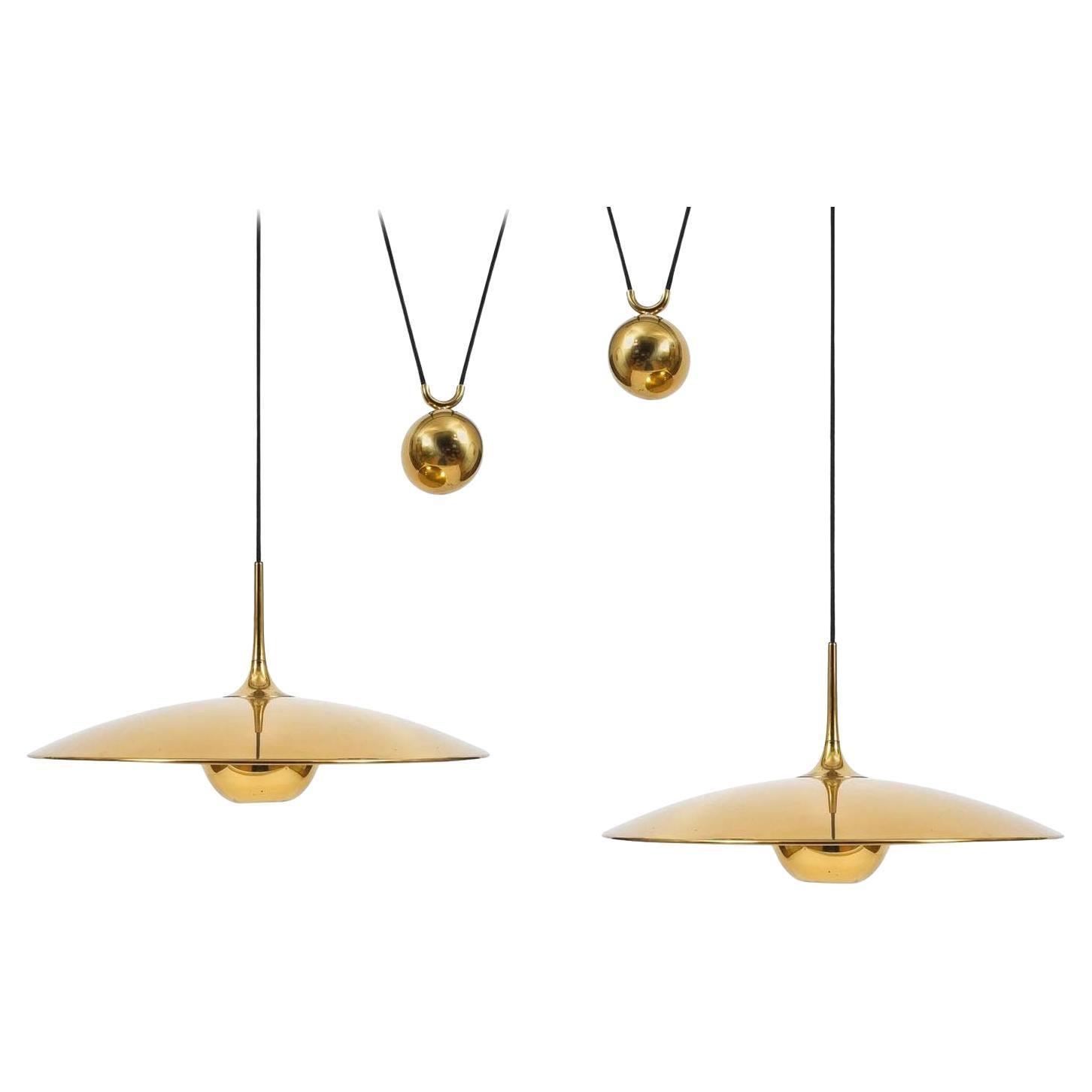 Onos 55 Double Counterbalance Lamps in Brass by Florian Schulz Moderno de mediados de siglo en venta