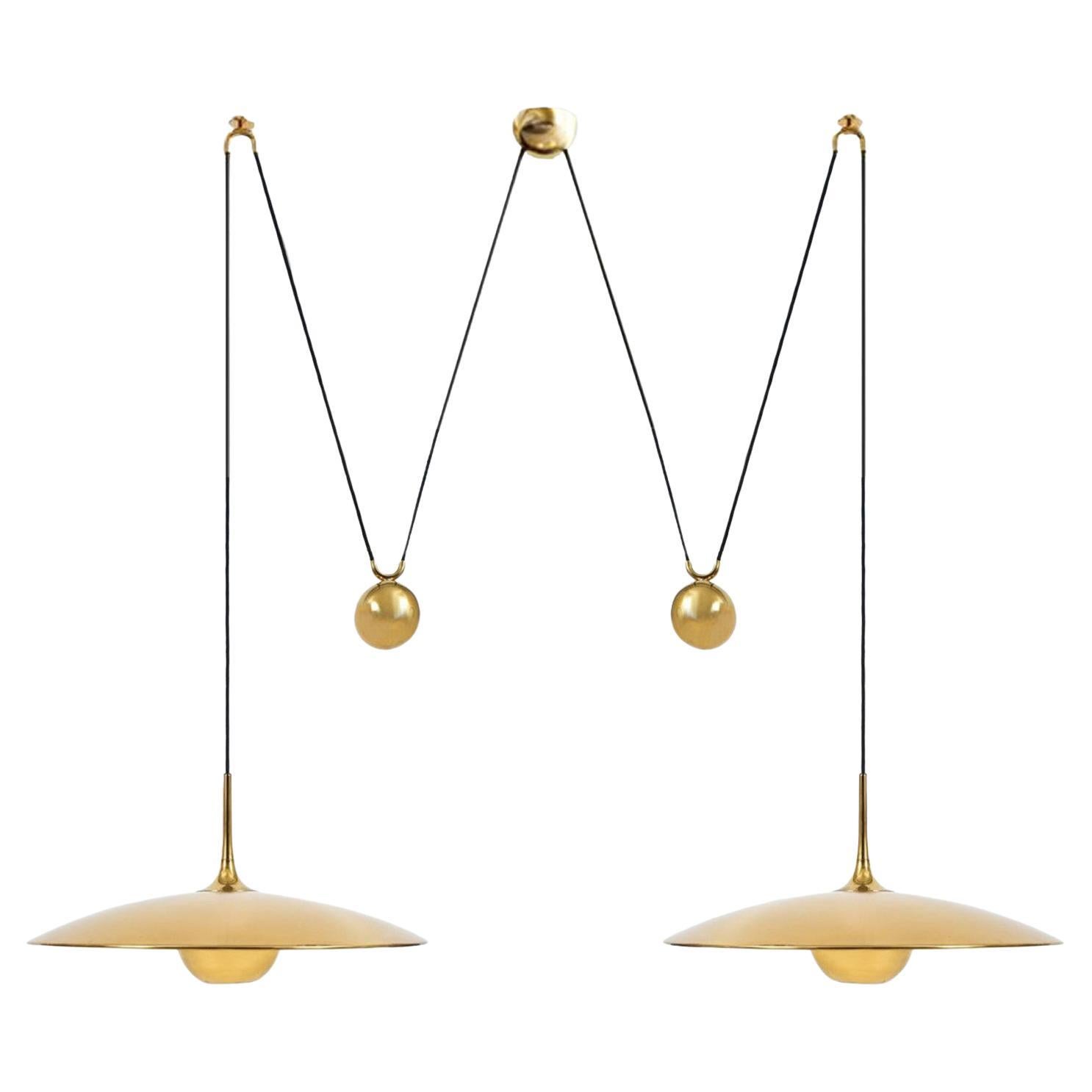 Onos 55 Double Pull Brass Pendant Lamp by Florian Schulz