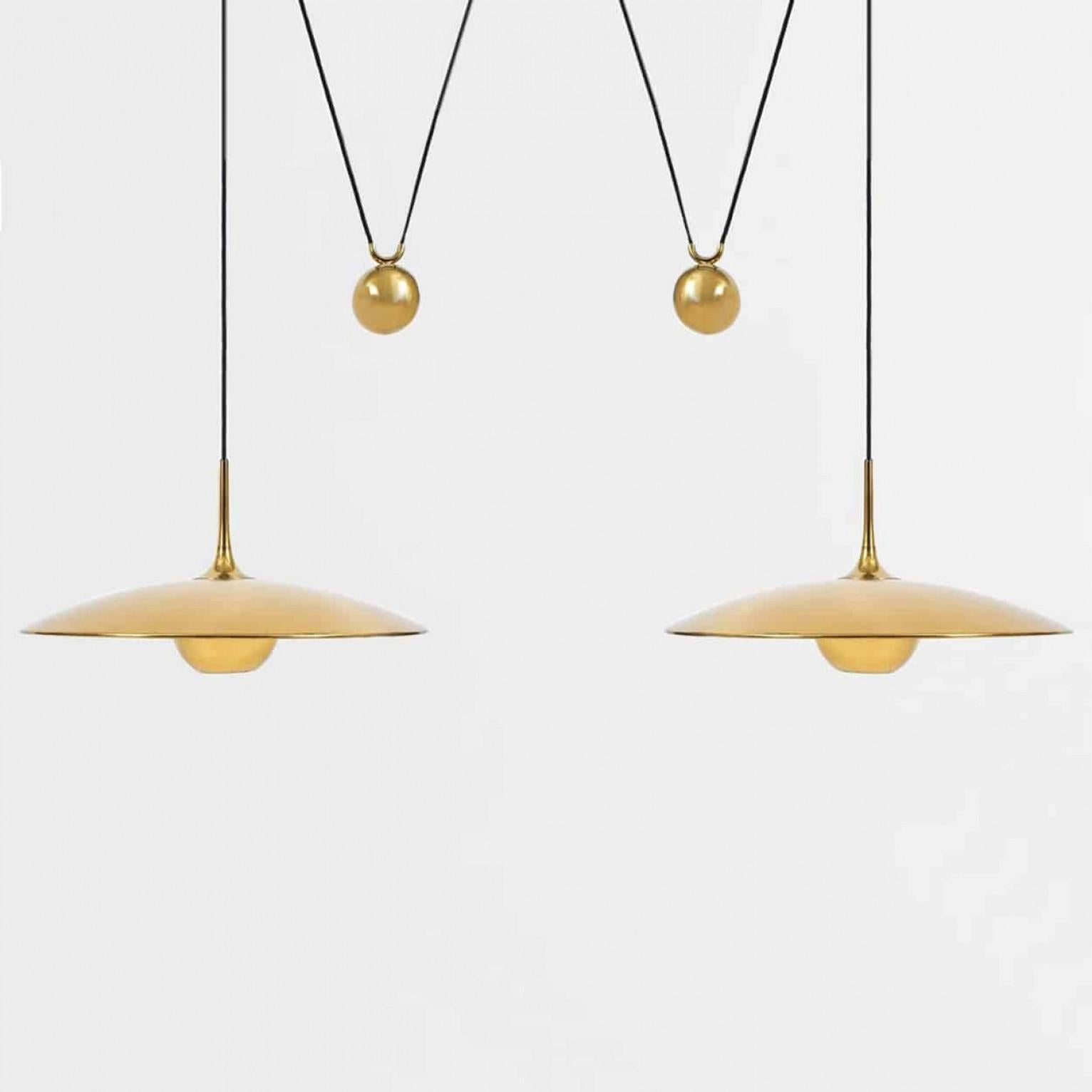 Modern Onos 55 Double Pull Brass Pendant Lamp by Florian Schulz, Germany For Sale