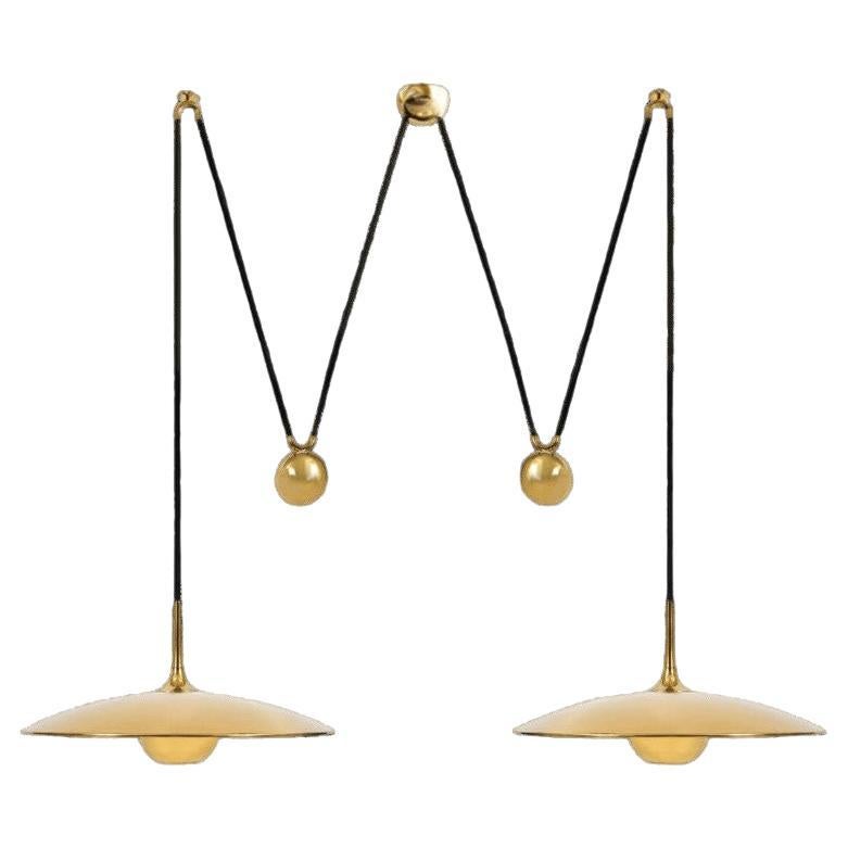 Onos 55 Double Pull Brass Pendant Lamp by Florian Schulz, Germany For Sale