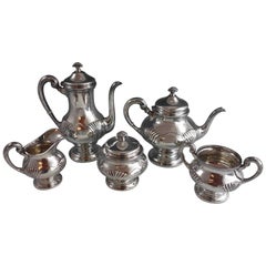 Vintage Onslow by Tuttle Sterling Silver 5-Piece Tea Set Hand Chased #1835