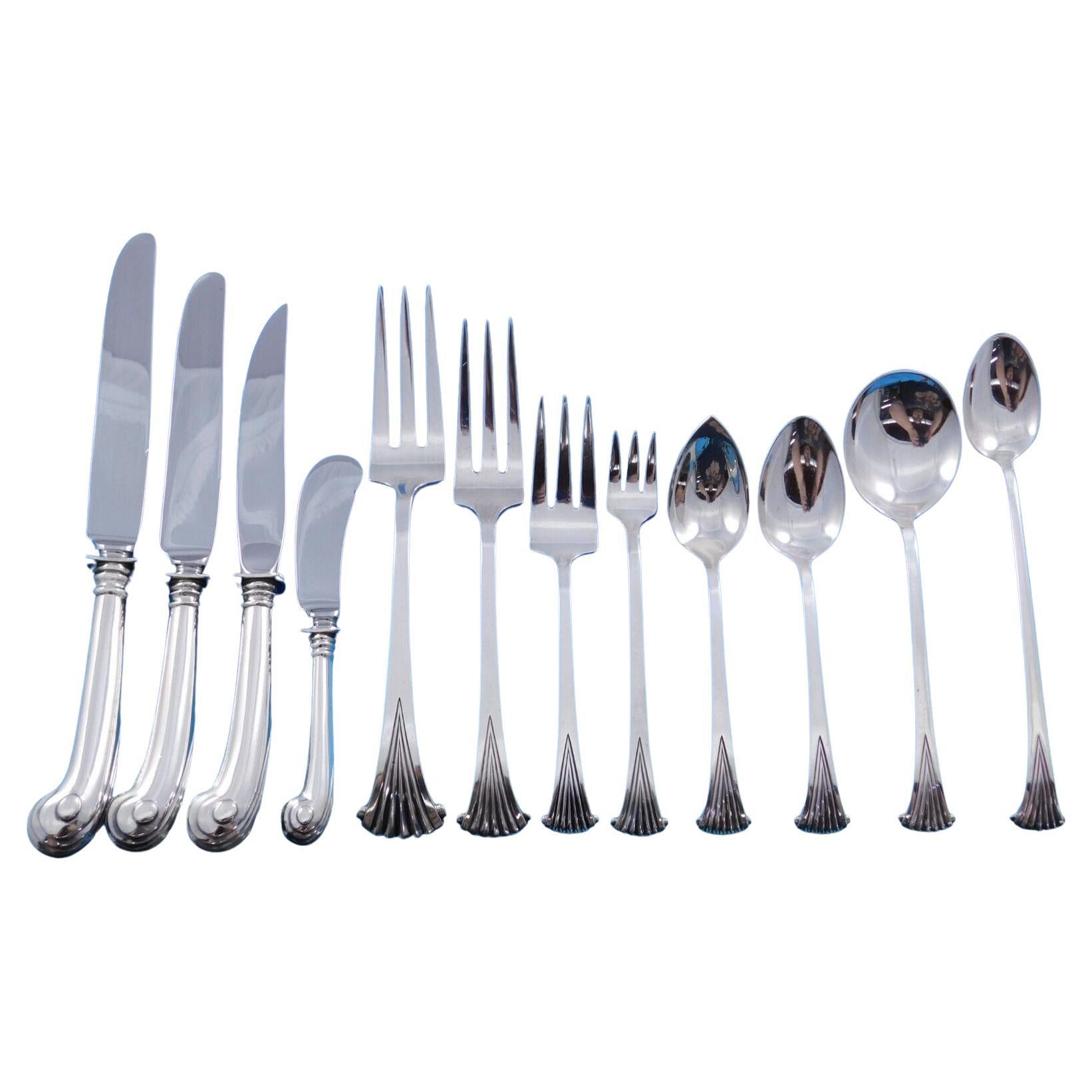 Onslow by Tuttle Sterlingsilber-Besteckset 12 Personen 155 Teile Abendessen-Set Dinner Old