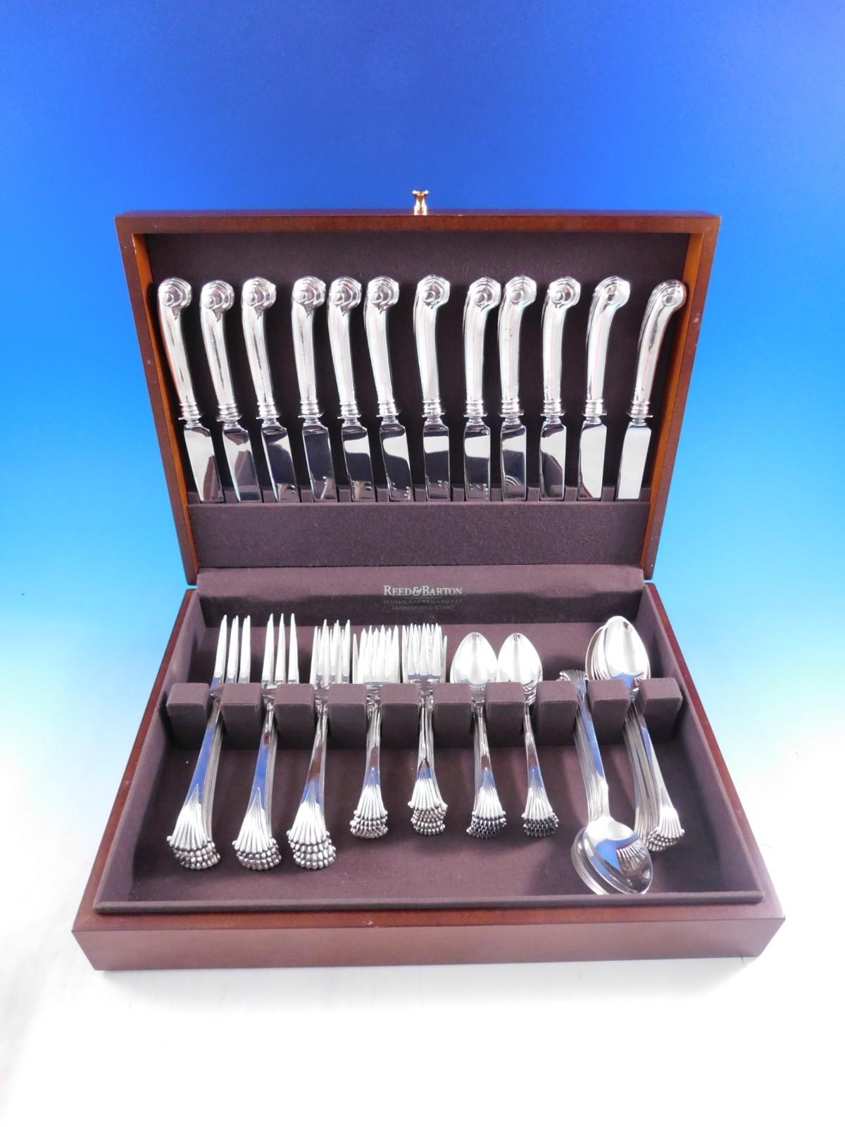 Onslow by Tuttle Sterling Silver Flatware Service for 12 Set 60 pcs RMN & LBJ For Sale 1