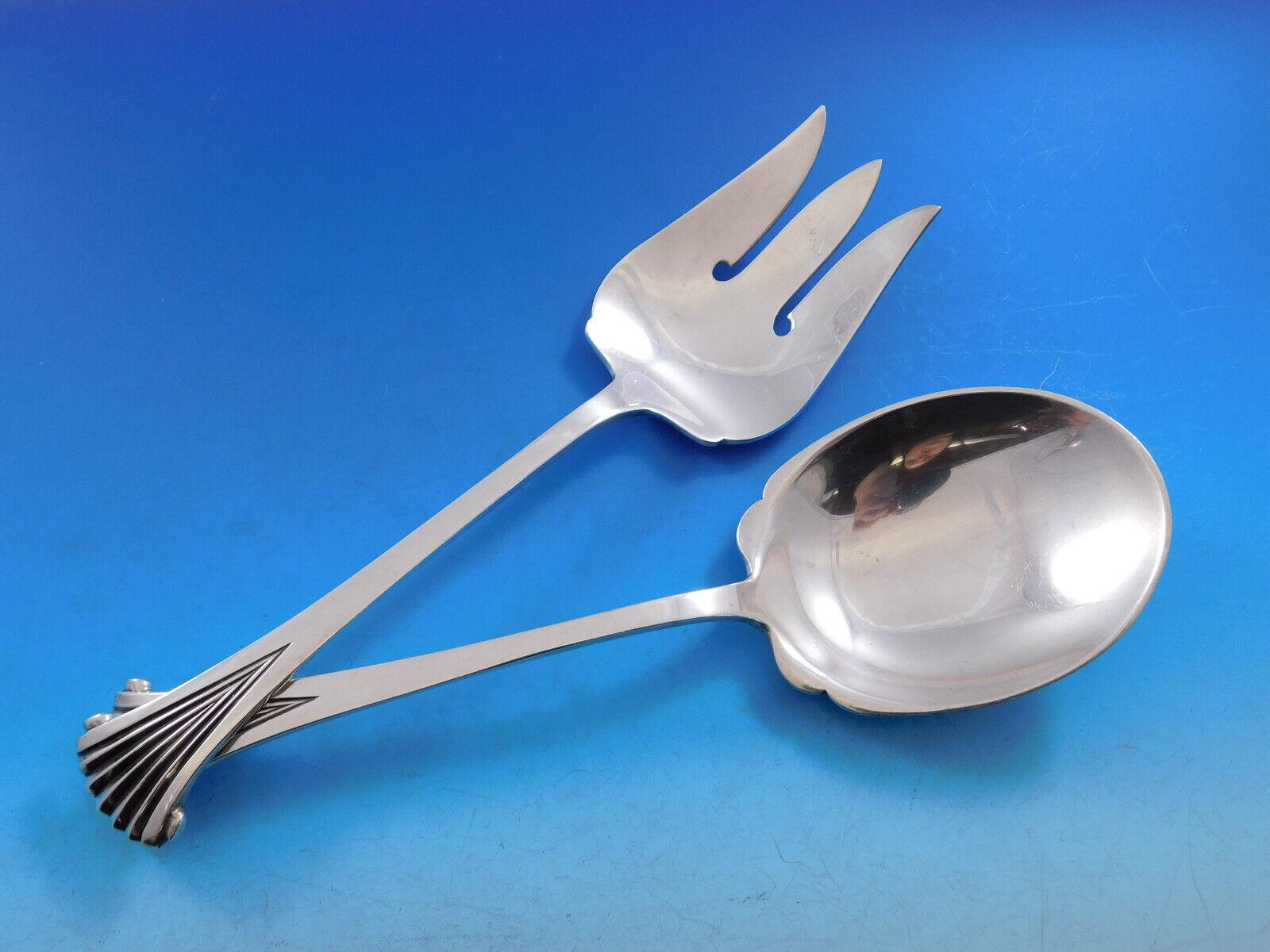 Onslow by Tuttle Sterling Silver Flatware Service for 12 Set 66 Pcs Dinner Size In Excellent Condition In Big Bend, WI