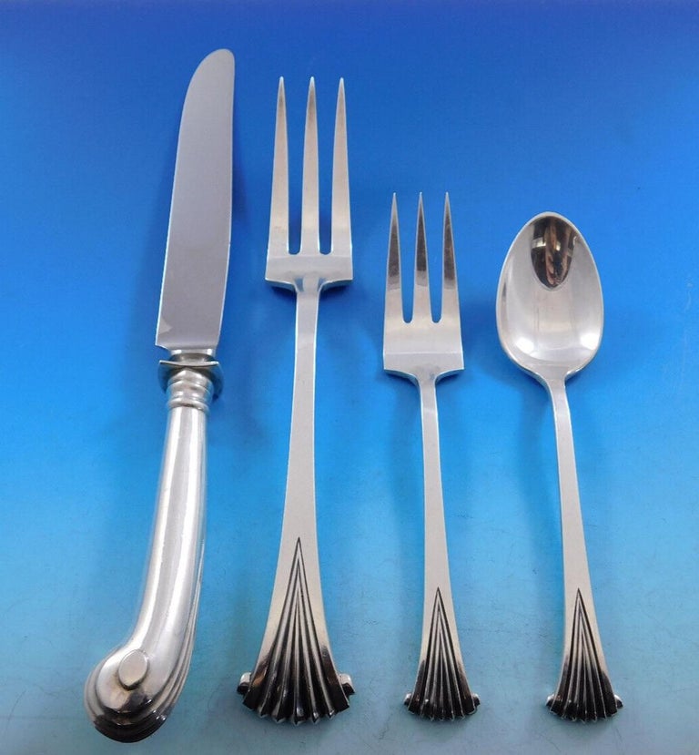 Onslow by Tuttle Sterling Silver Flatware Service for 12 Set 66 Pcs