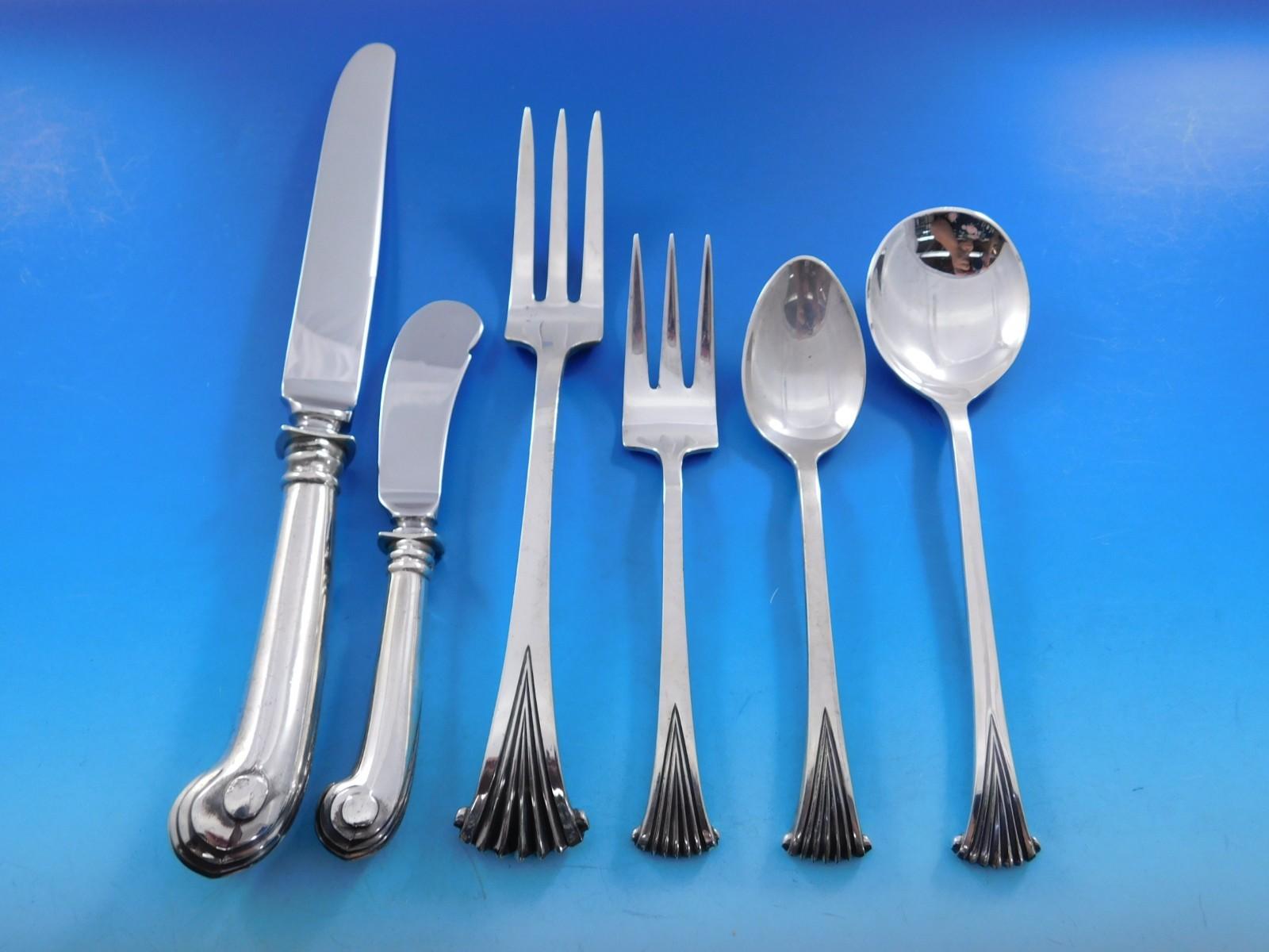 Onslow by Tuttle Sterling Silver Flatware Service for 12 Set 72 Pcs Dinner LBJ (Sterlingsilber) im Angebot