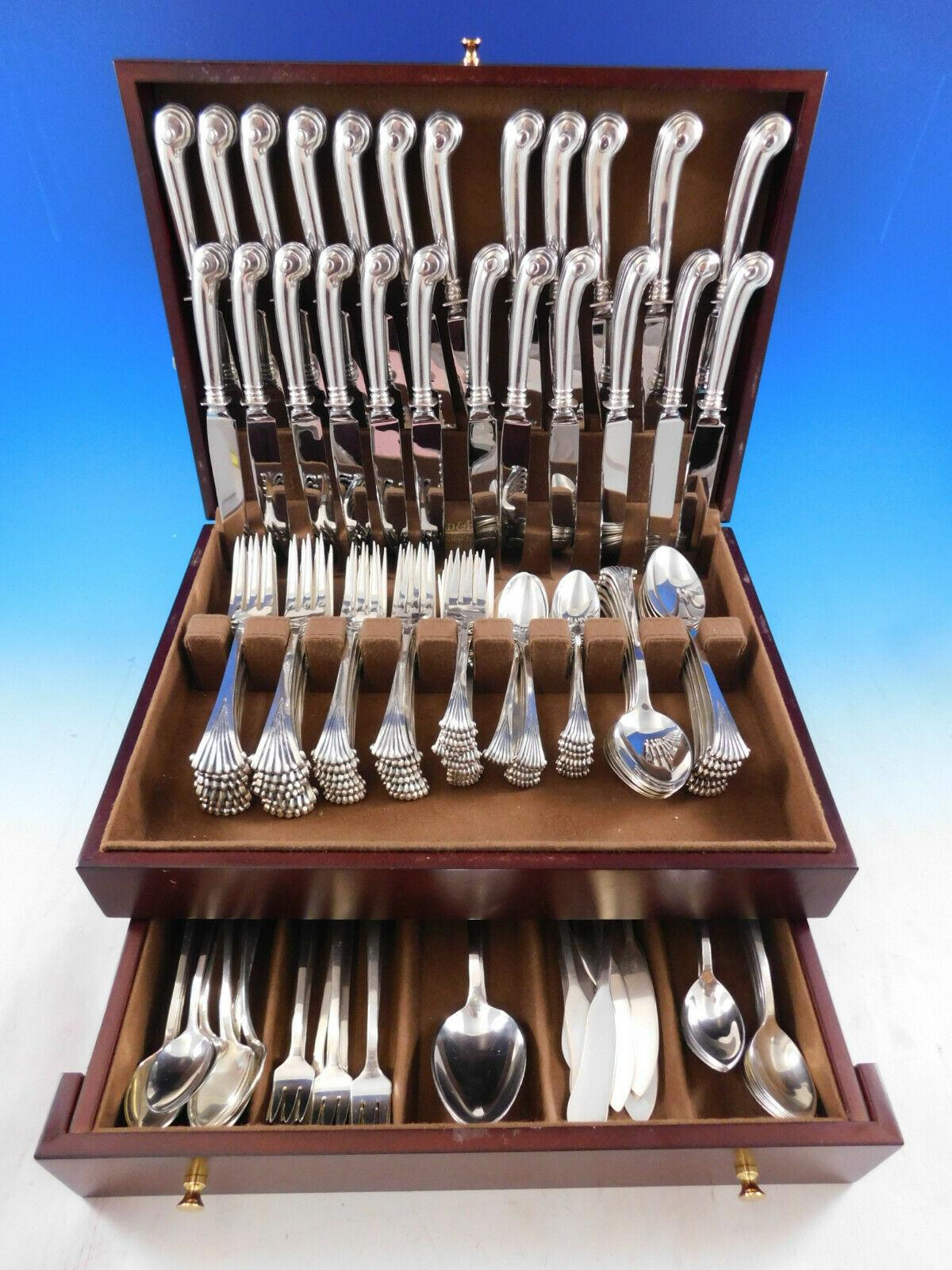Onslow by Tuttle Set di posate in argento sterling per 12 persone Servizio di 134 pezzi per la cena In condizioni ottime in vendita a Big Bend, WI
