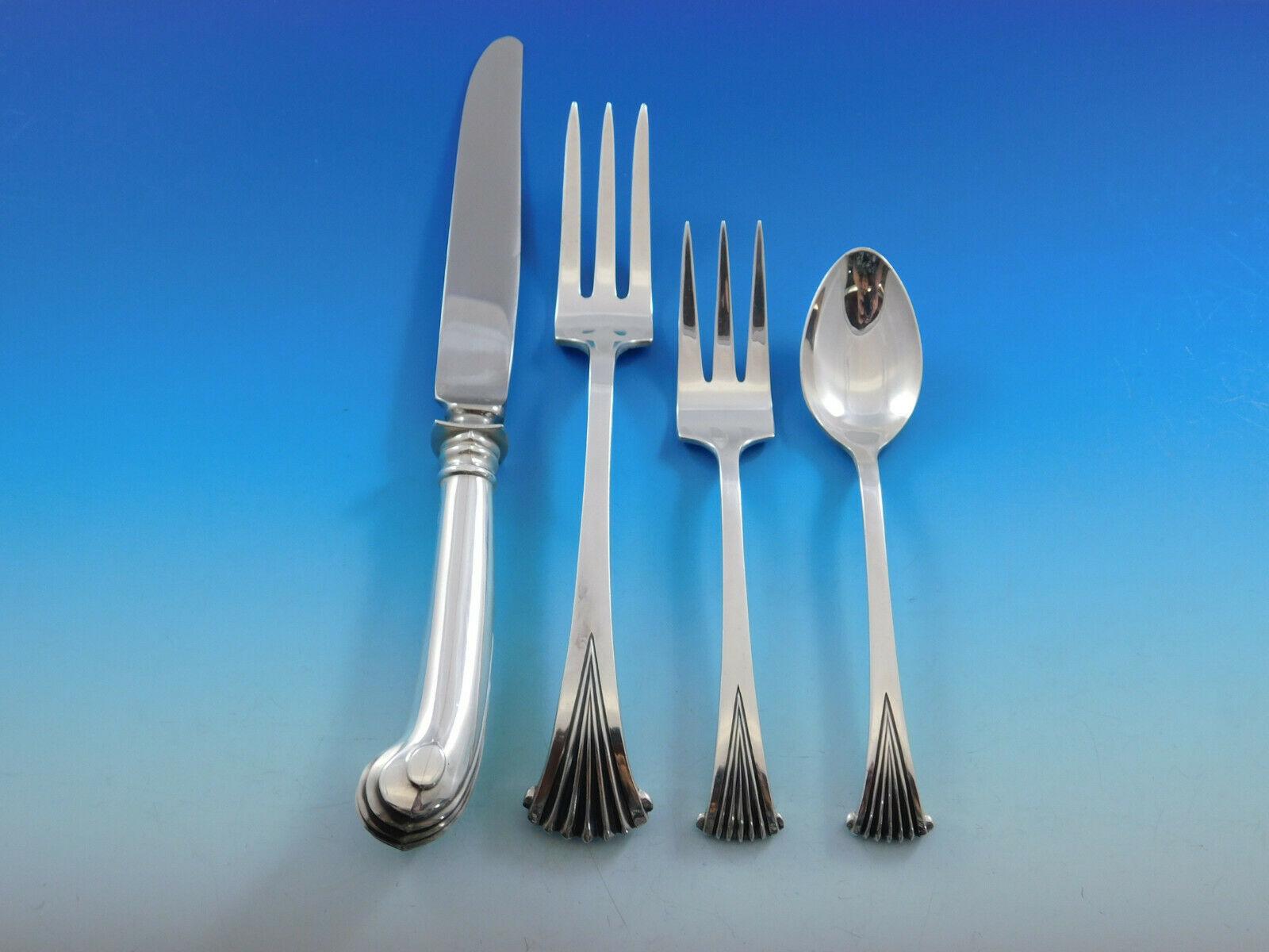 Onslow by Tuttle Sterling Silver Flatware Set for 18 Service 117 Pieces Dinner In Excellent Condition In Big Bend, WI