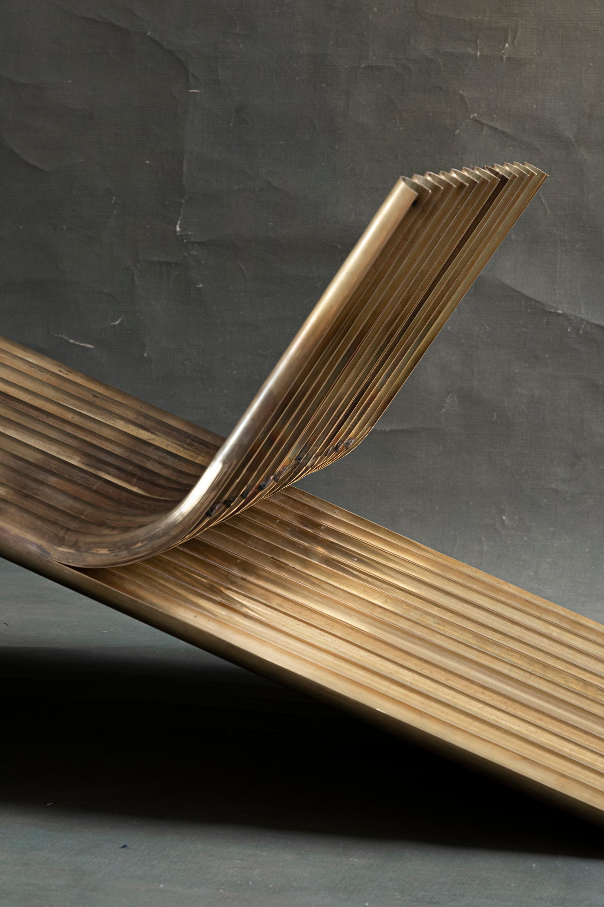 ontemporáneo mexicano OBJ-02 SILLA DE SALÓN latón en venta 4