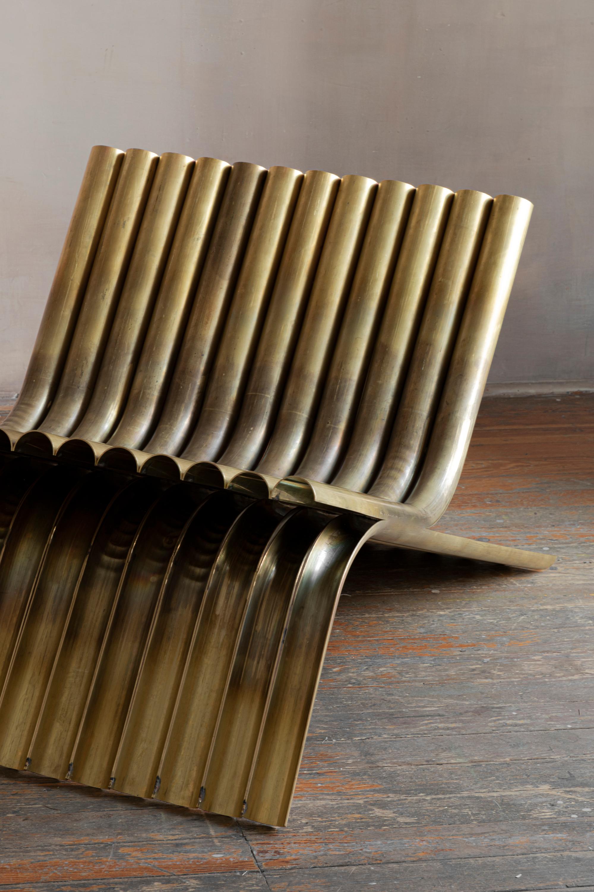 ontemporáneo mexicano OBJ-02 SILLA DE SALÓN latón en venta 2