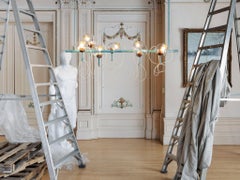 Ontologia Chandelier, Sand/Verdigris/Tan Powder Coat/Ivory