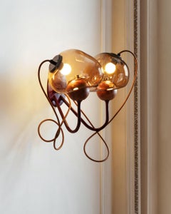 Ontologia Double Sconce 'Amber/Oxblood Powder Coat/Black Patina/Sable'