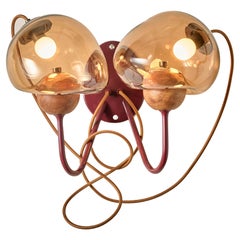 Ontologia Double Sconce 'Amber/Oxblood Powder Coat/Black Patina/Sable'