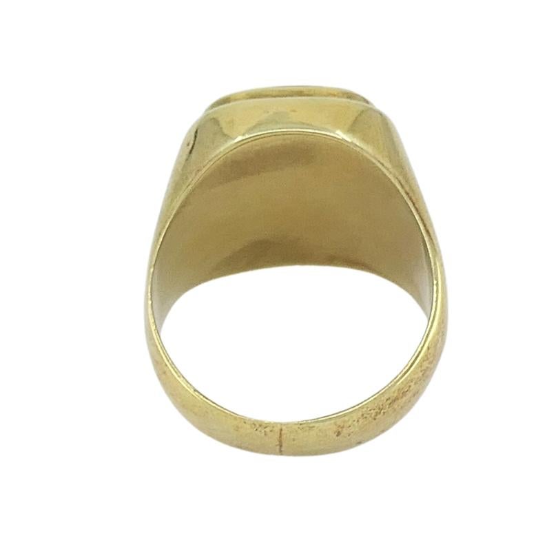 Onyx 14k Gold Men's Vintage Signet Ring For Sale 1