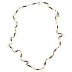 Onyx & 18 Carats Yellow Gold Balls Necklace