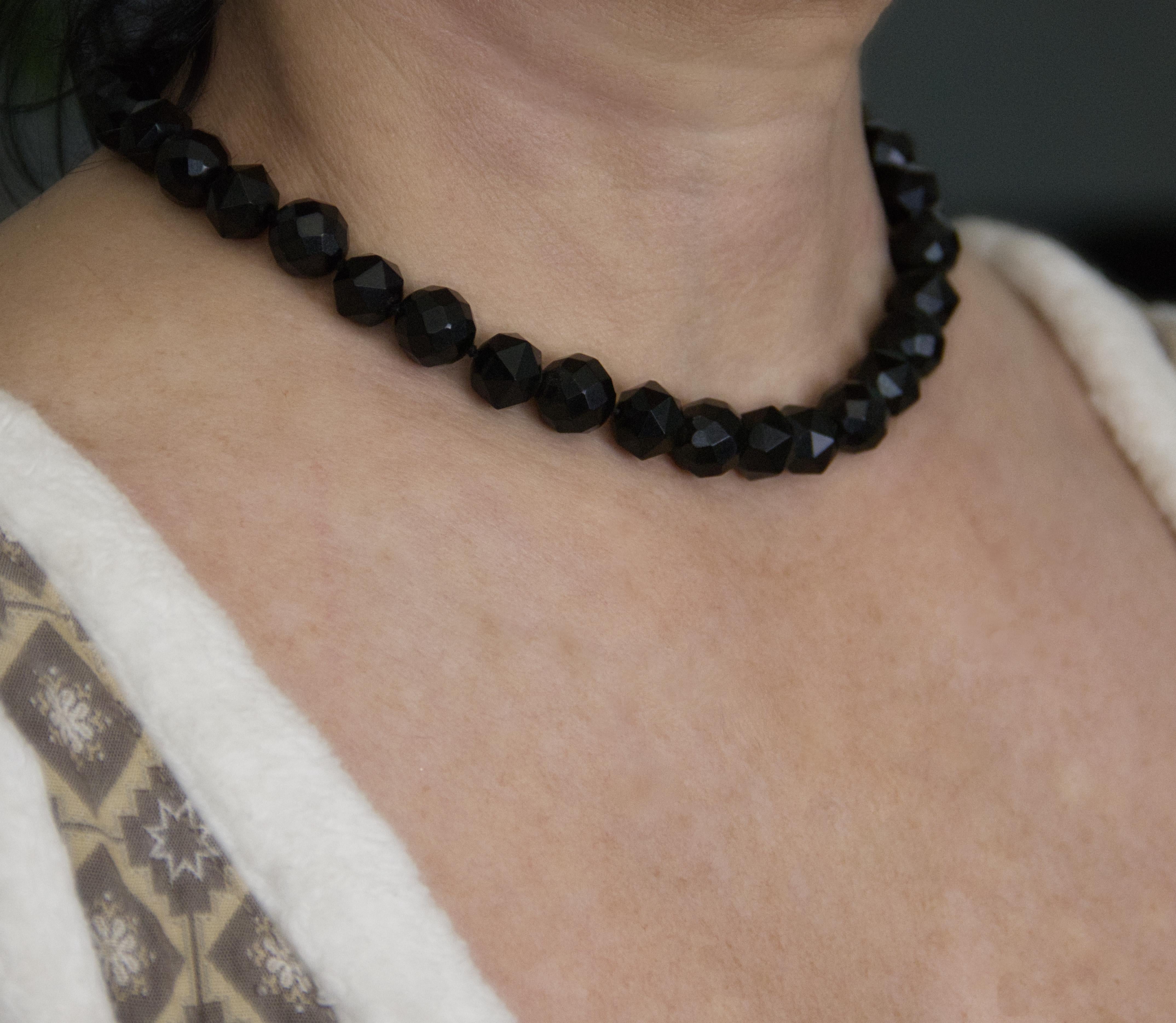 Collana girocollo in oro bianco 18 carati con onice in vendita 2