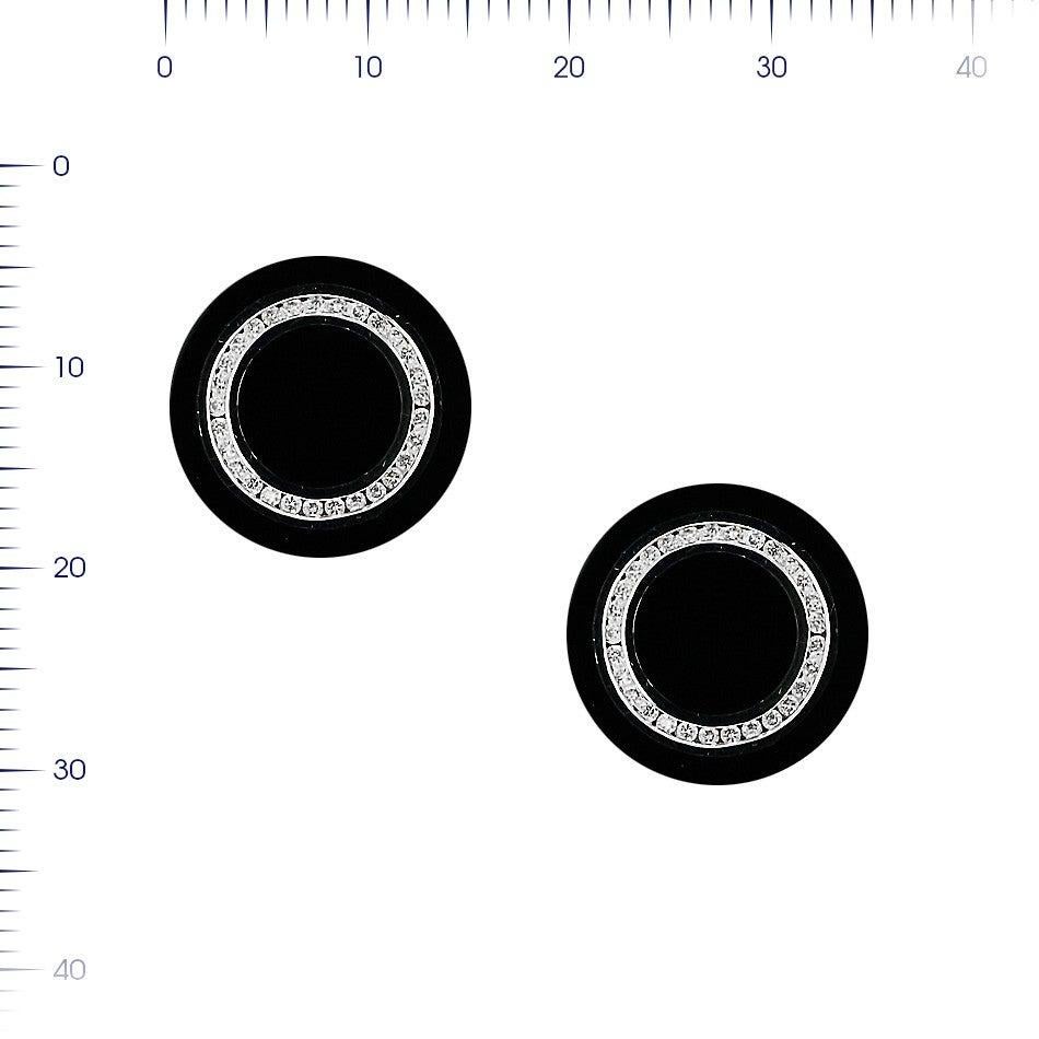 Onyx 18 Karat White Gold Fine Jewelry White Gold Statement Cufflinks In New Condition For Sale In Genève, GE